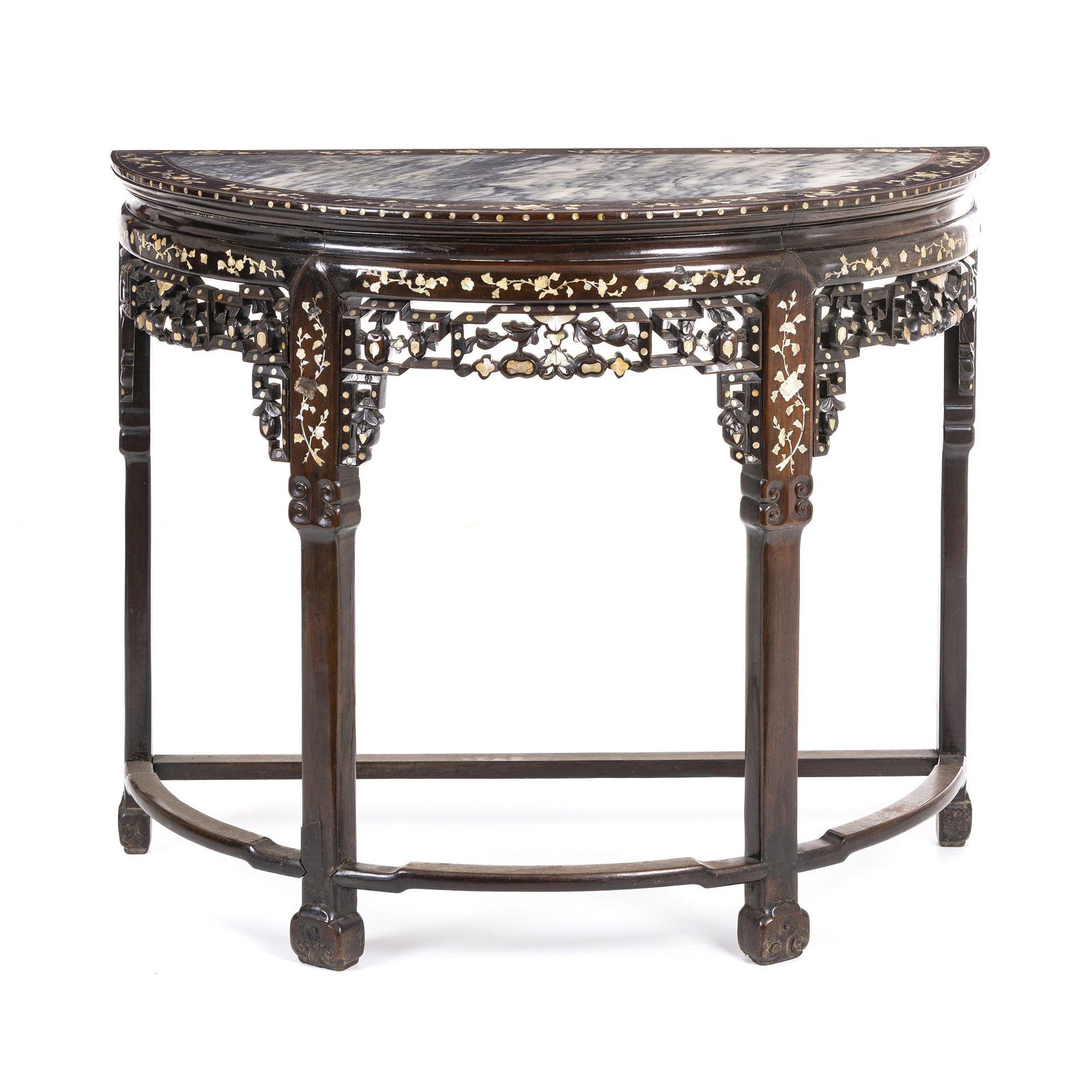 Chinese half moon table with mother of pearl, Minguo (1 of 1)