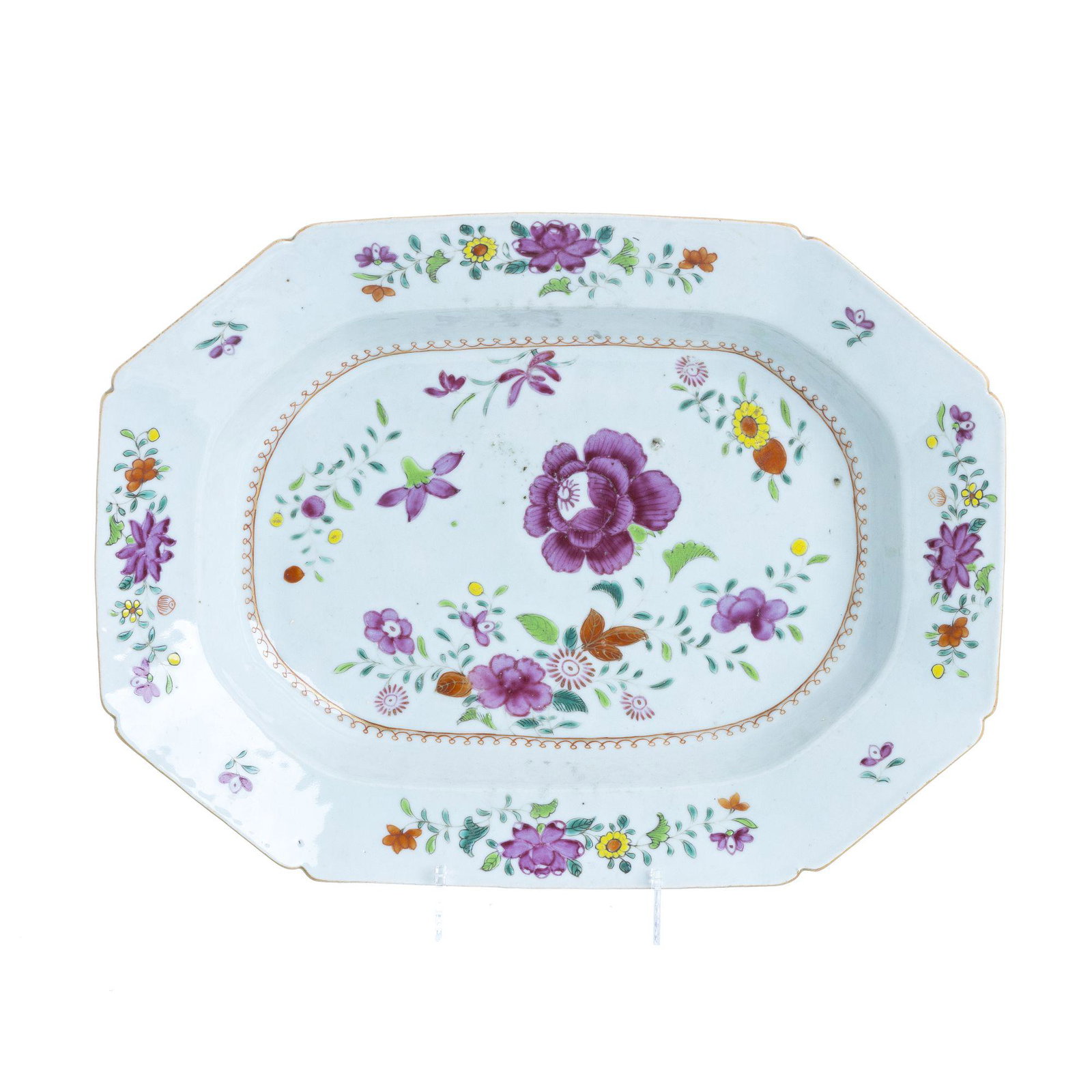 Chinese porcelain 'flowers' platter, Qianlong (1 of 1)