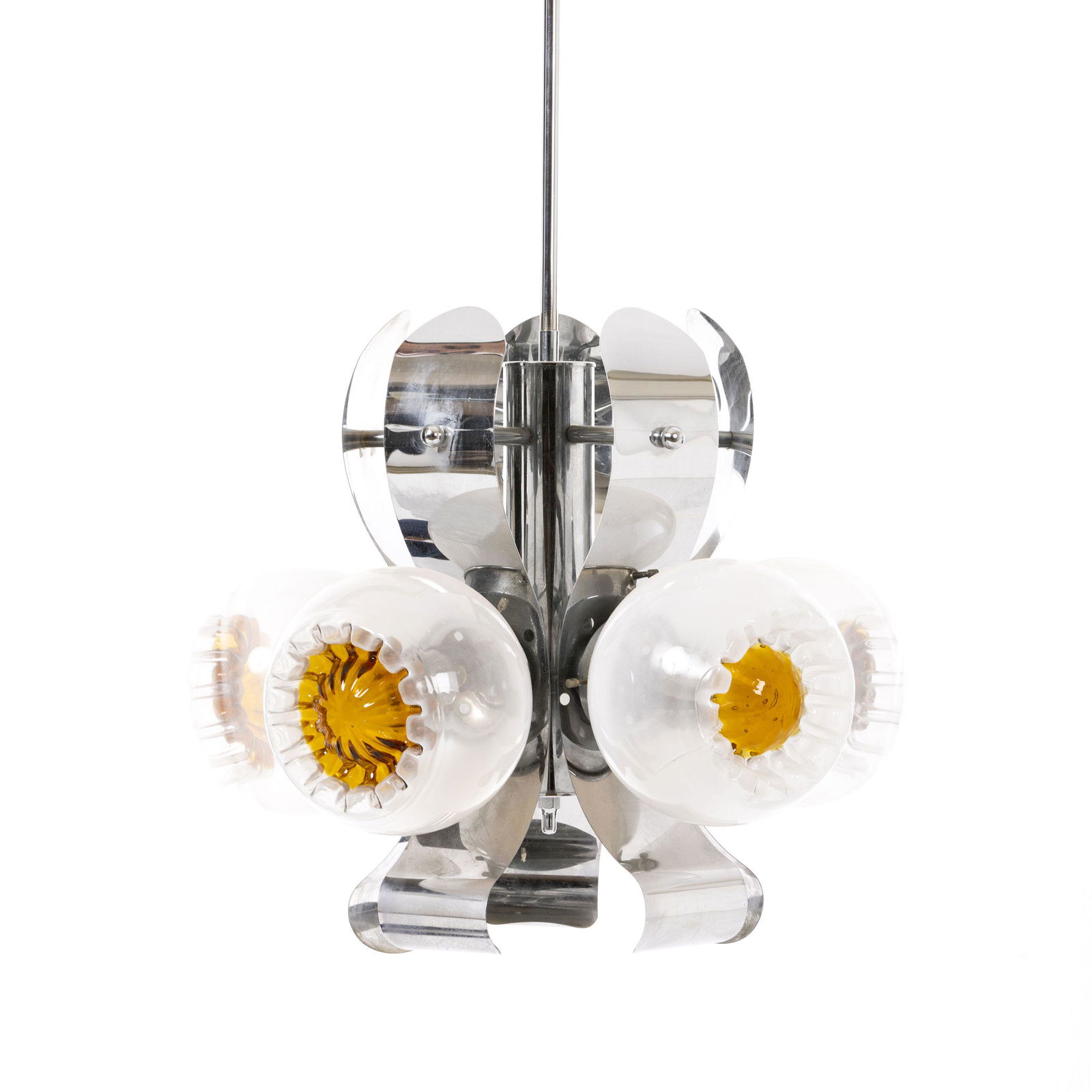 MAZZEGA - Ceiling chromed glass lamp (1 of 1)