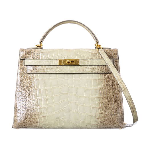 Sold at Auction: Hermes Snow White Clemence Leather Kelly Retourne 28