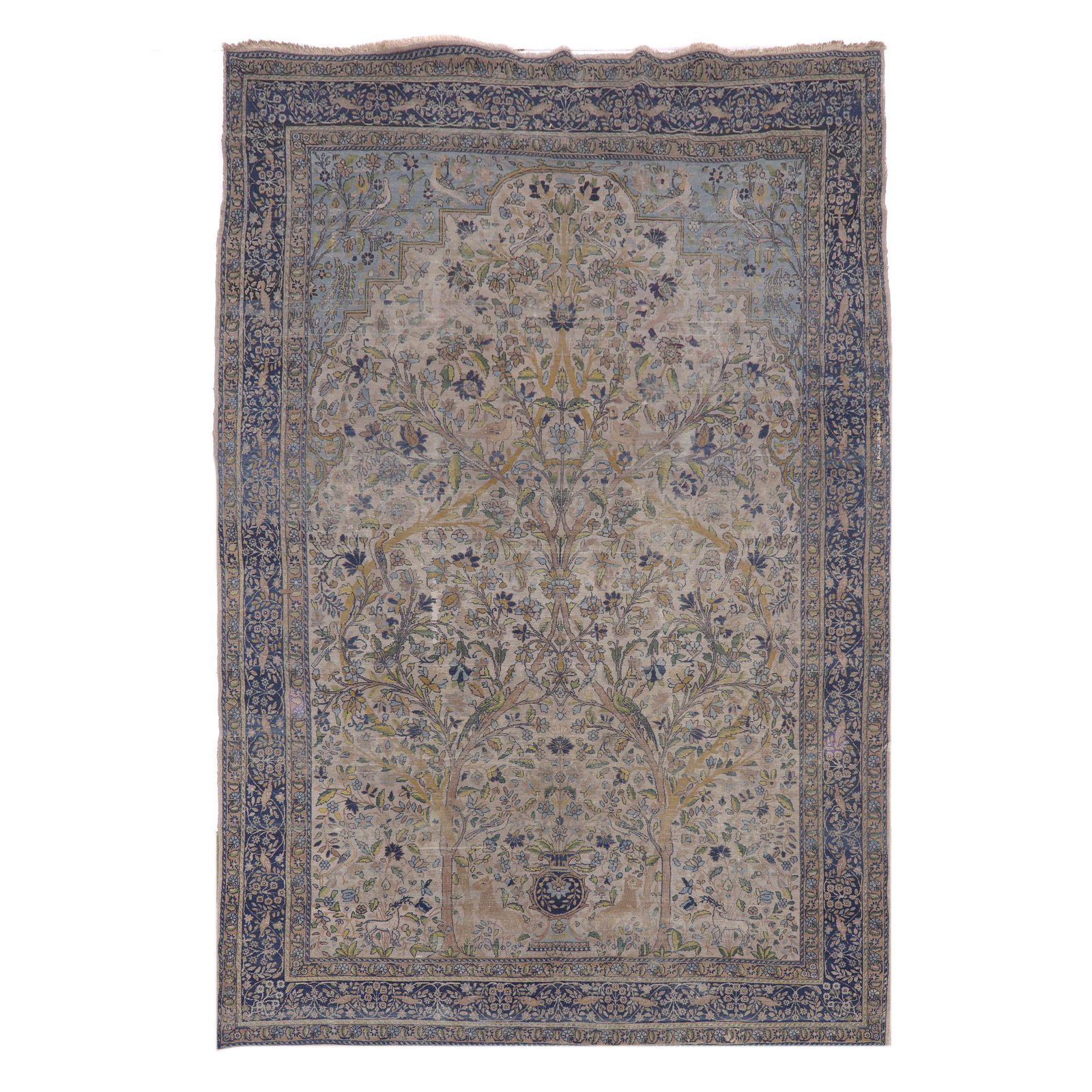 Large Persian Tabriz 'tree of life' rug (1 of 1)
