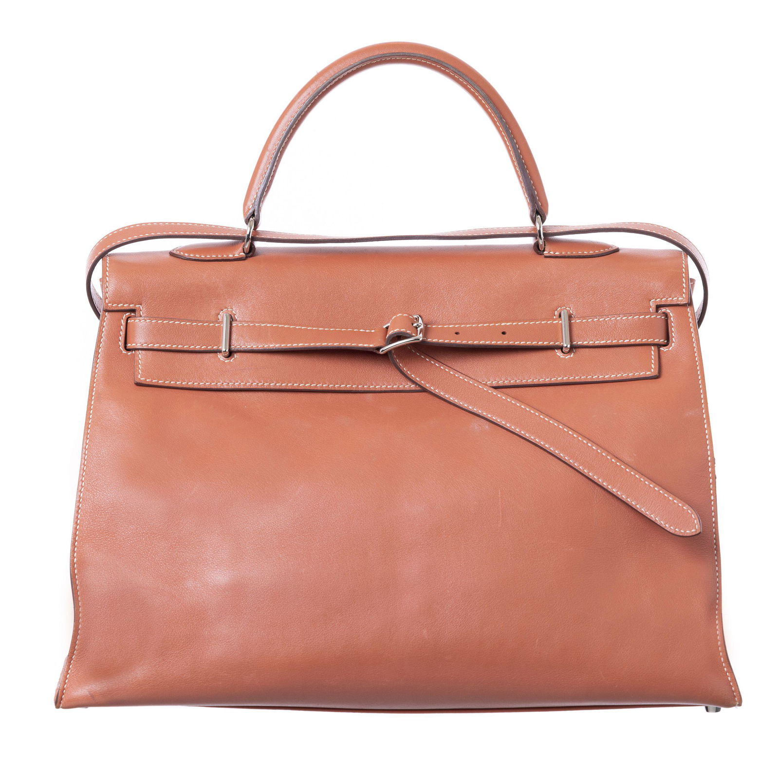 HERMES - Kelly Flat Pink Leather Handbag (1 of 1)