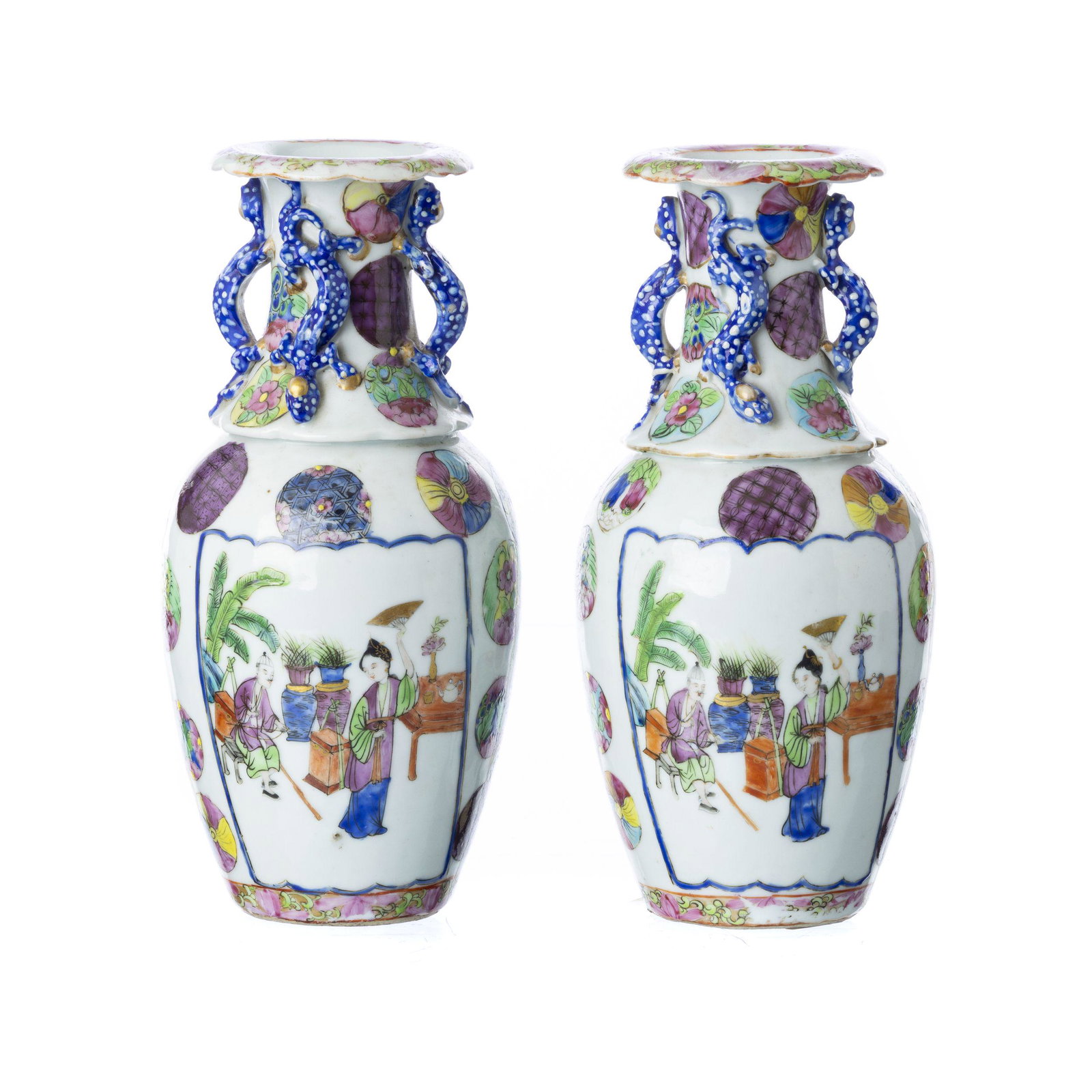 Pair of Chinese porcelain figural vases, Guangxu (1 of 1)
