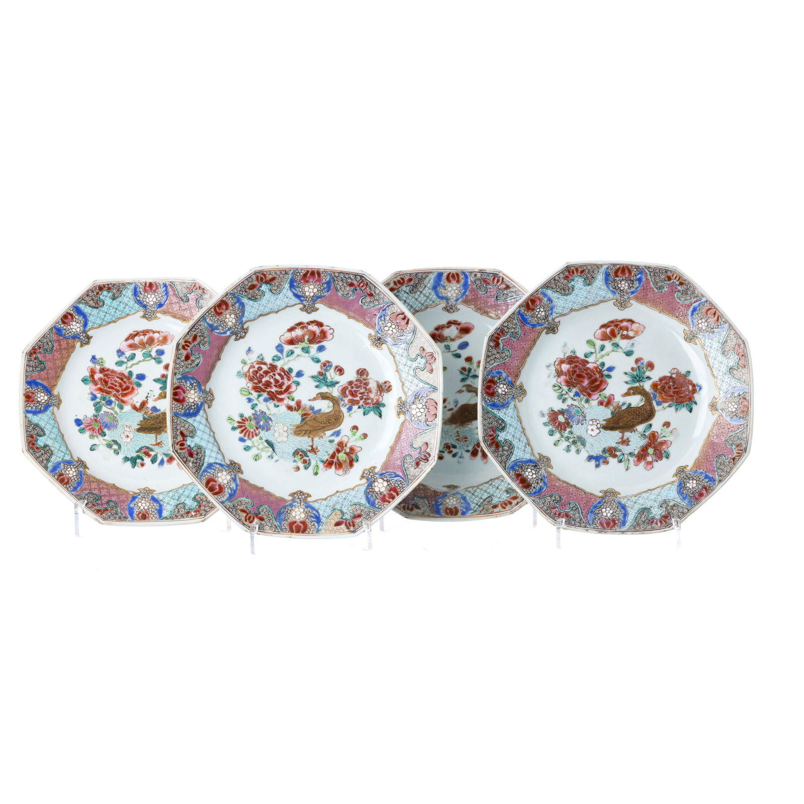 Set of four chinese porcelain 'duck' plates, Yongzheng (1 of 1)