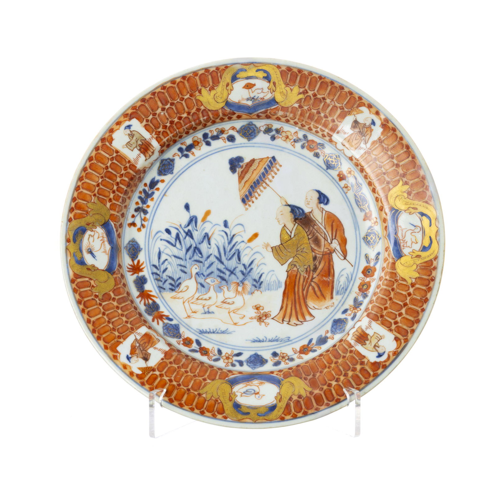 Chinese porcelain, Cornelis Pronk plate, 'Dame au parasol' (1 of 1)