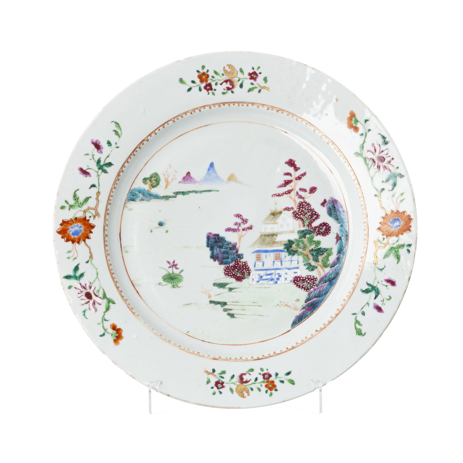 Chinese porcelain large 'landscape' charger, Qianlong (1 of 1)
