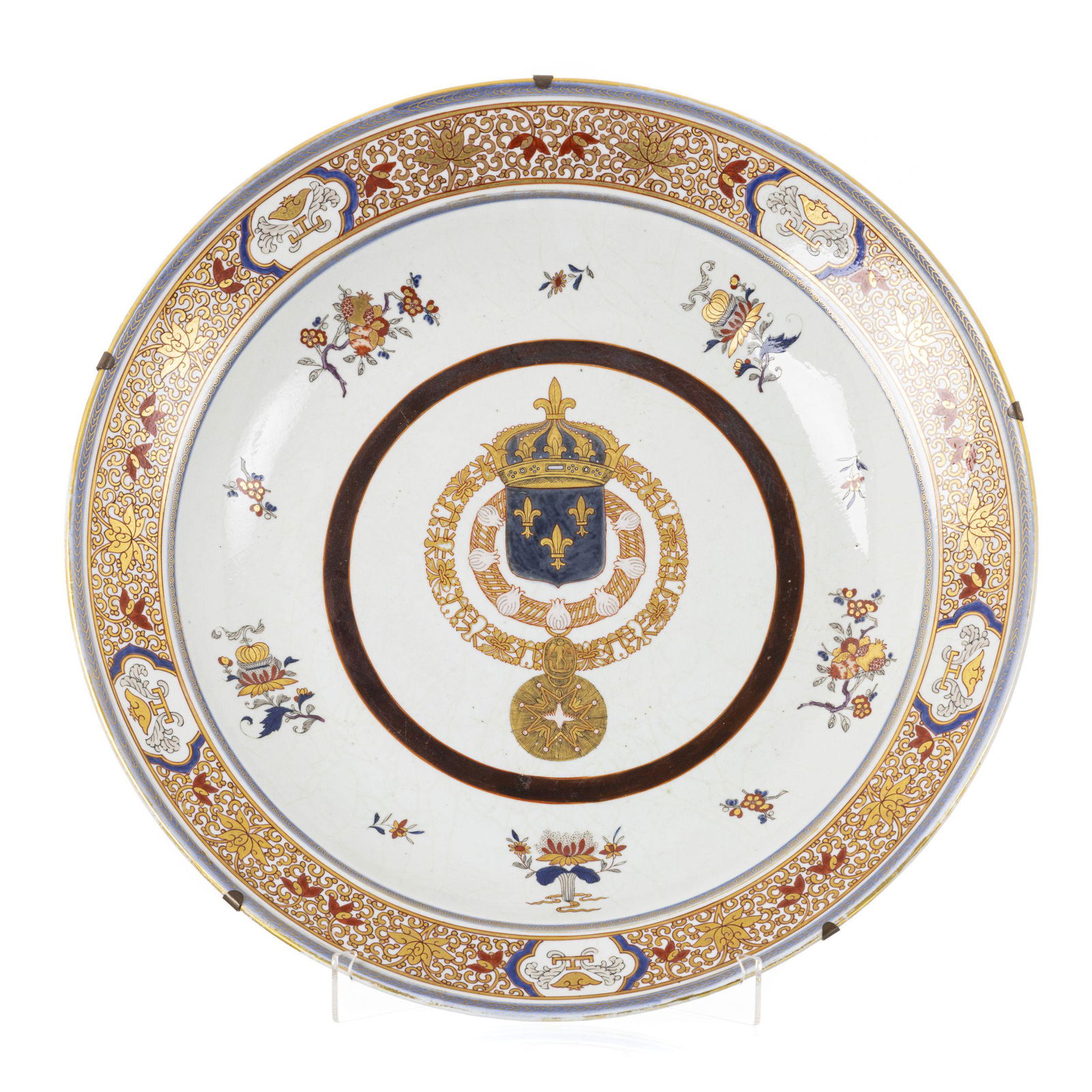Large Japanese Imari porcelain charger, Arms of the Kingdom of France (1 of 1)