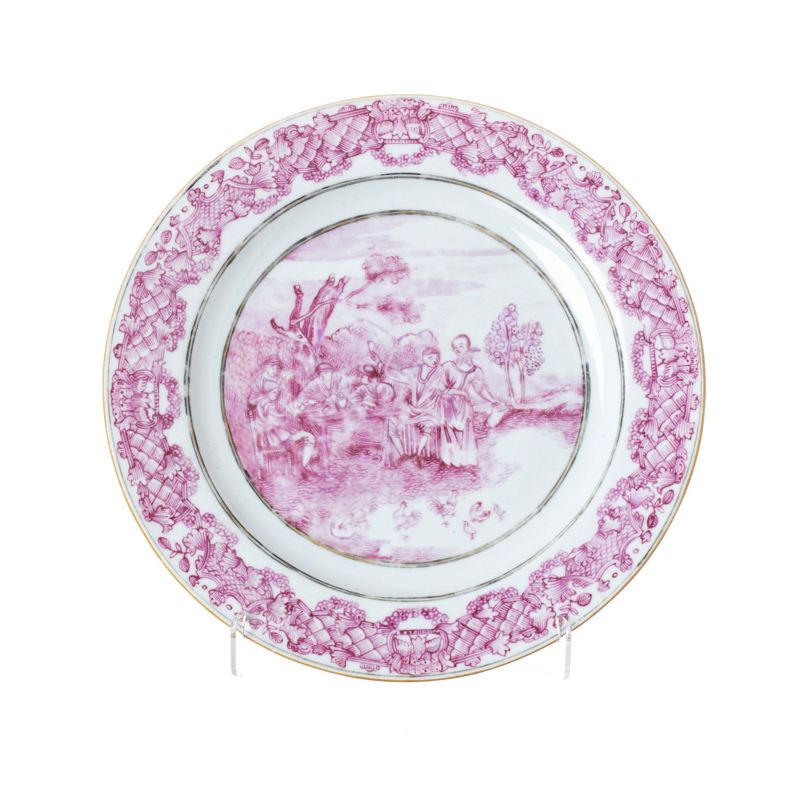 Chinese porcelain European Subject plate, Qianlong (1 of 1)