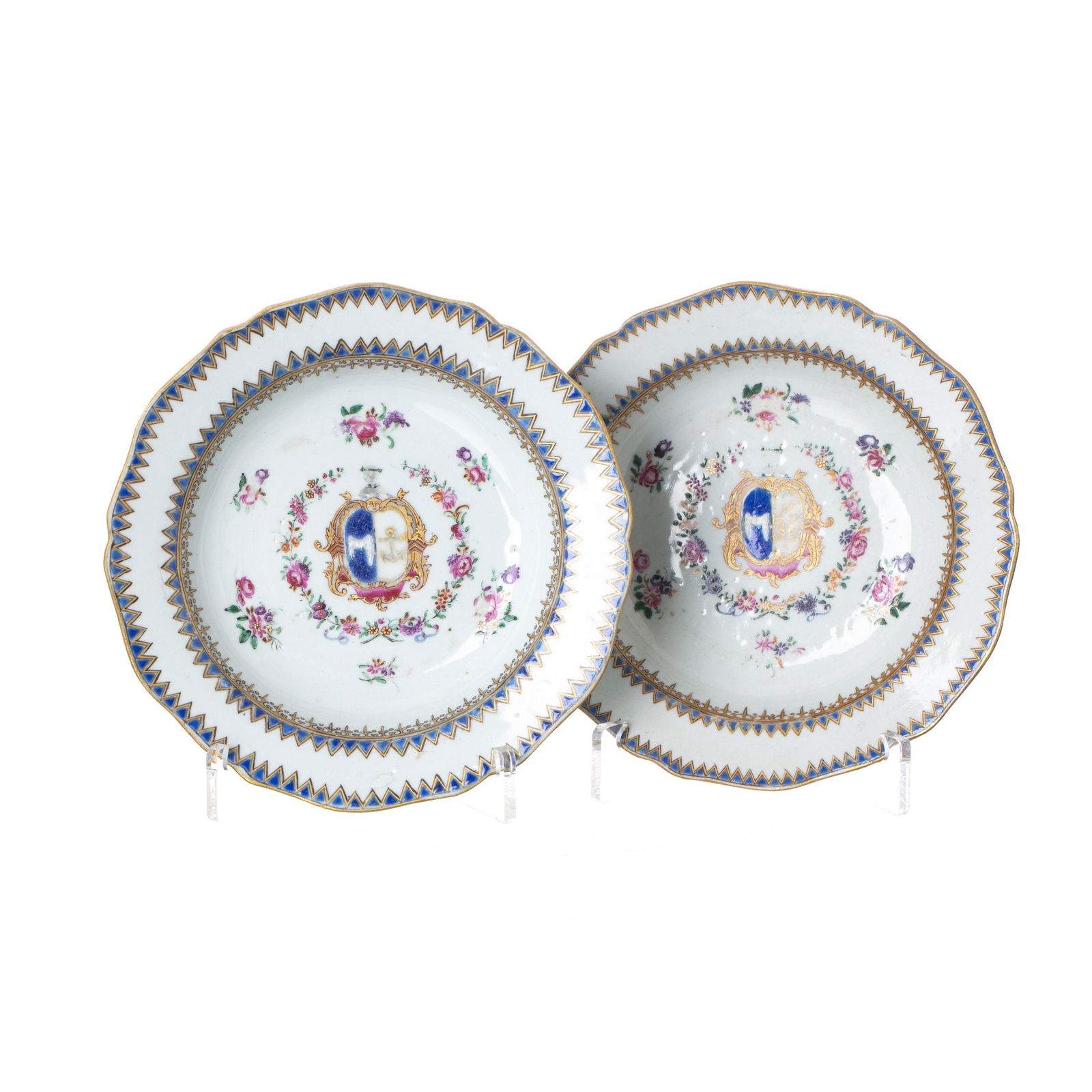Pair of  Chinese Export Porcelain Armorial plates, Qianlong (1 of 1)