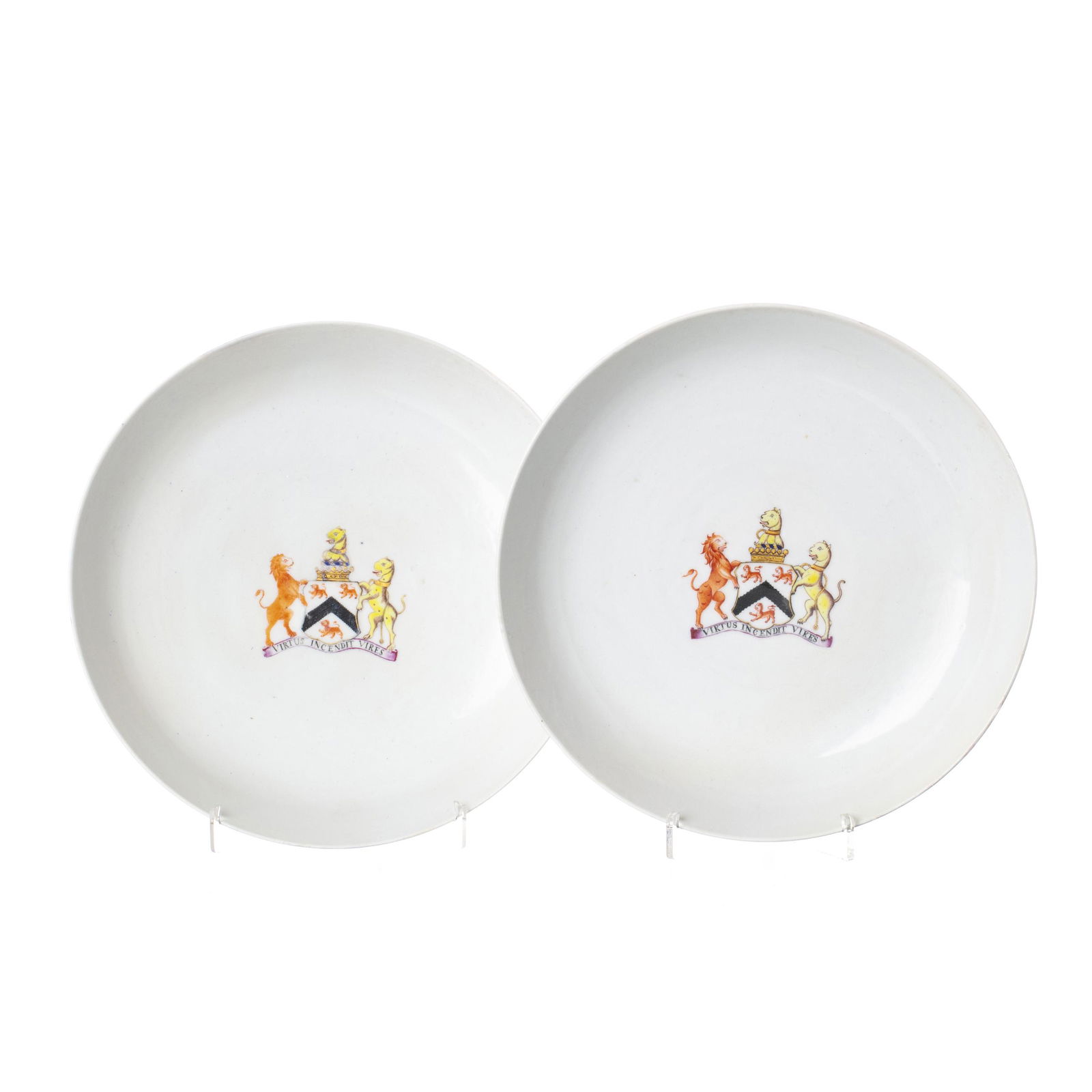Pair of large Chinese Armorial porcelain dishes, Viscount of Strangford (1 of 1)
