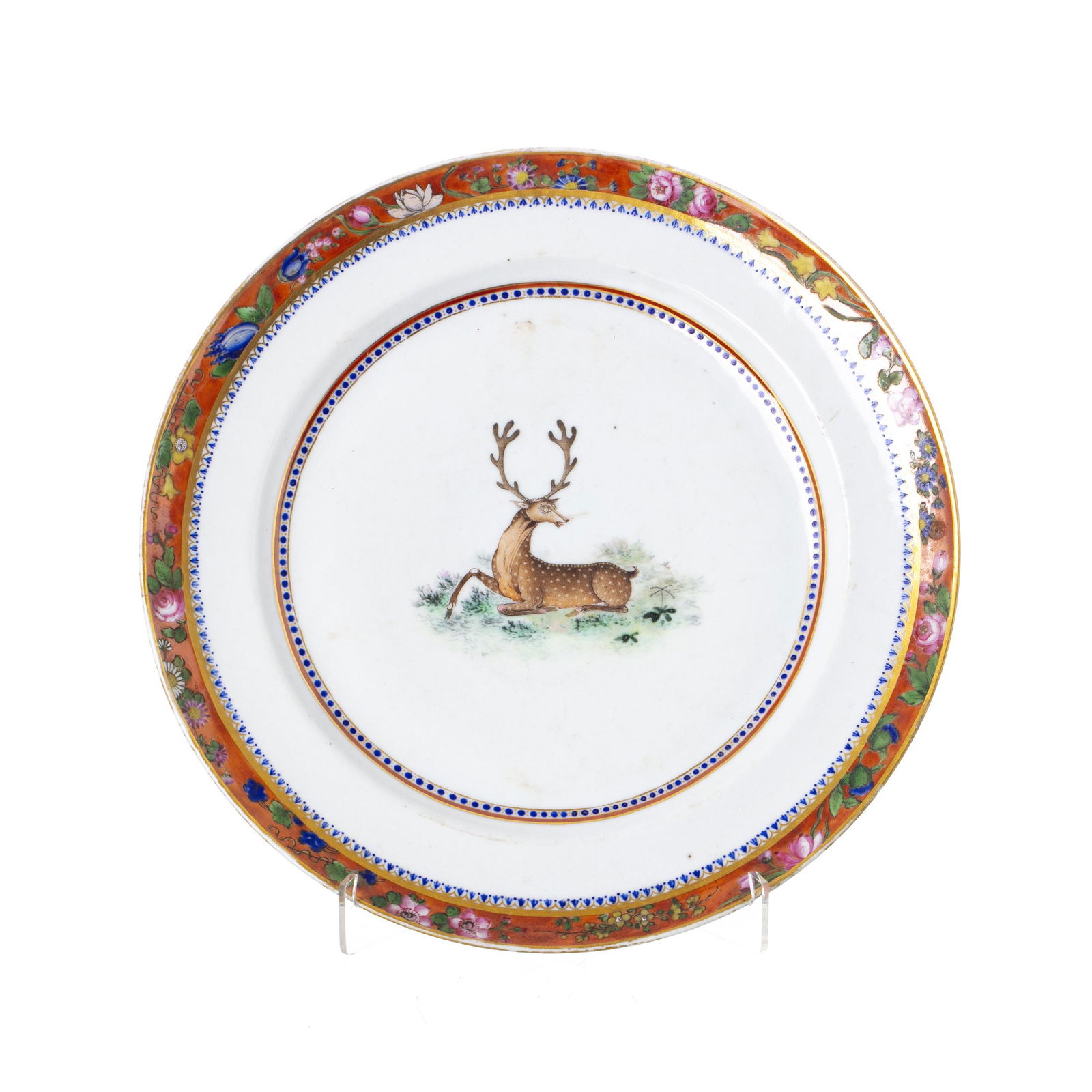 Chinese porcelain 'deer stag' plate, Jiaqing (1 of 1)