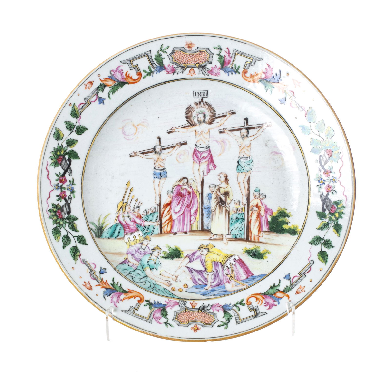 Chinese porcelain Crucifixion Plate, Qianlong (1 of 1)