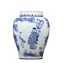 Large Chinese porcelain figural Transitional Pot