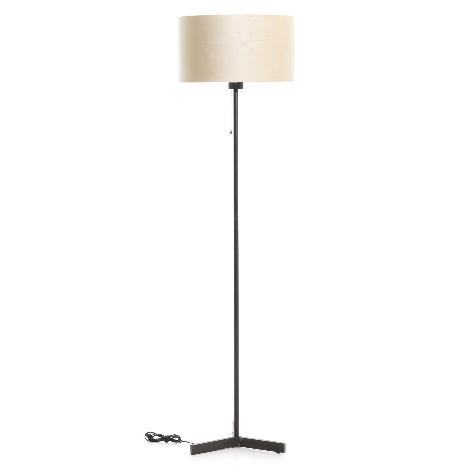 ROGER FATUS (b.1926) - Floor lamp, mod.6110: France, c.1960, edition by Disderot, black lacquered metal structure, electrified. Signs of use. Dim.:171.5cm.