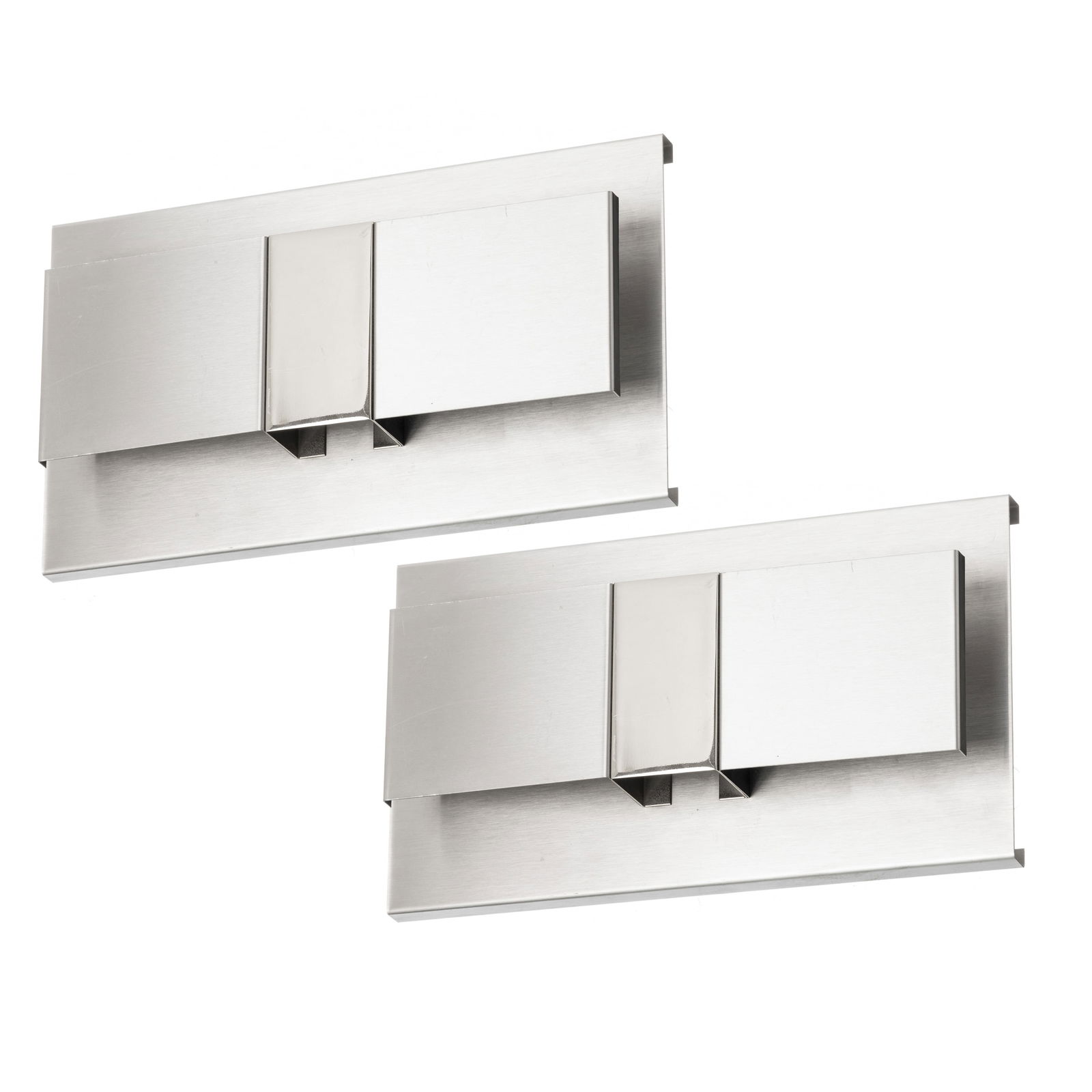 FRANÇOIS MONNET (b.1946) - Pair of stainless steel sconces (1 of 1)