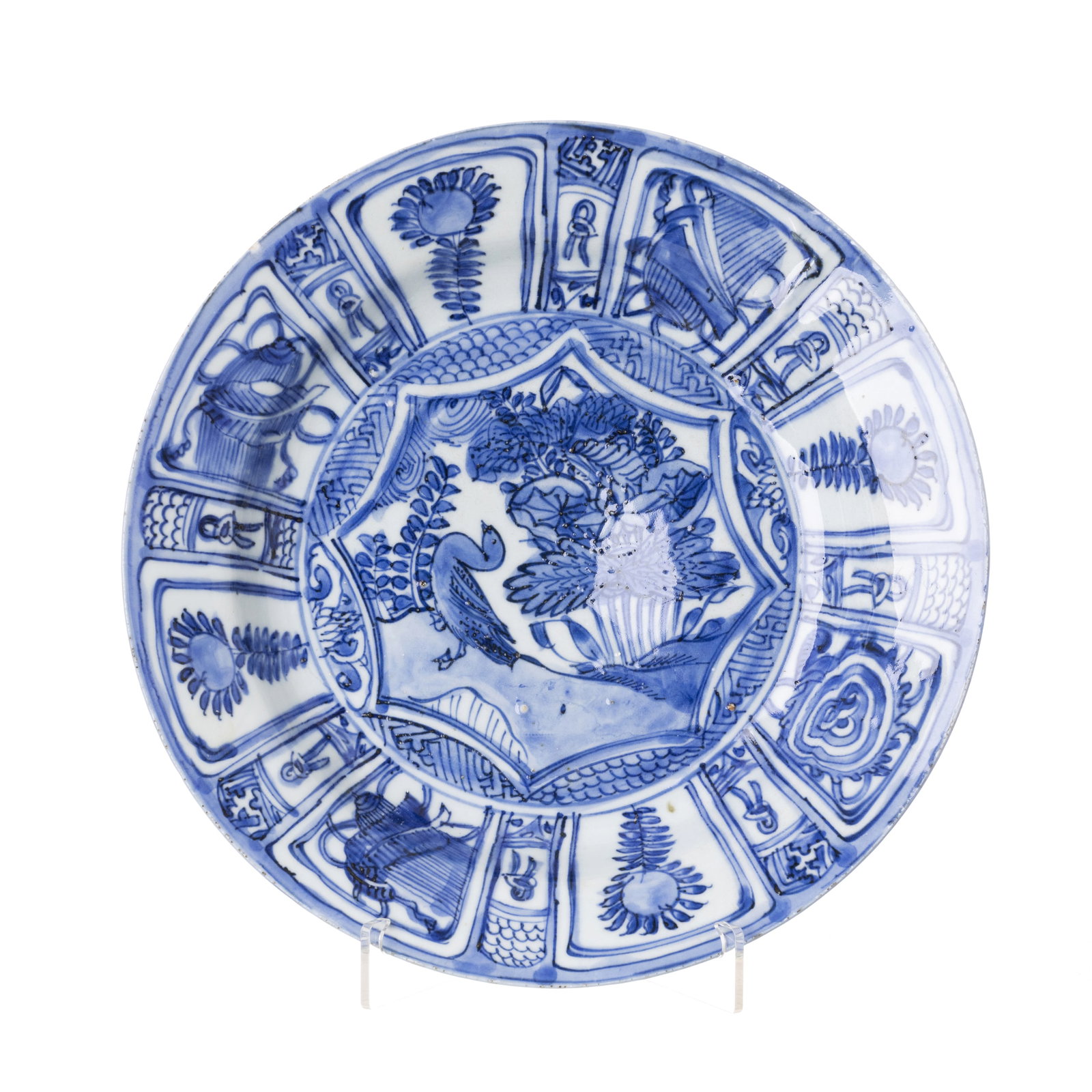 Chinese porcelain blue figural plate, Wanli (1 of 1)