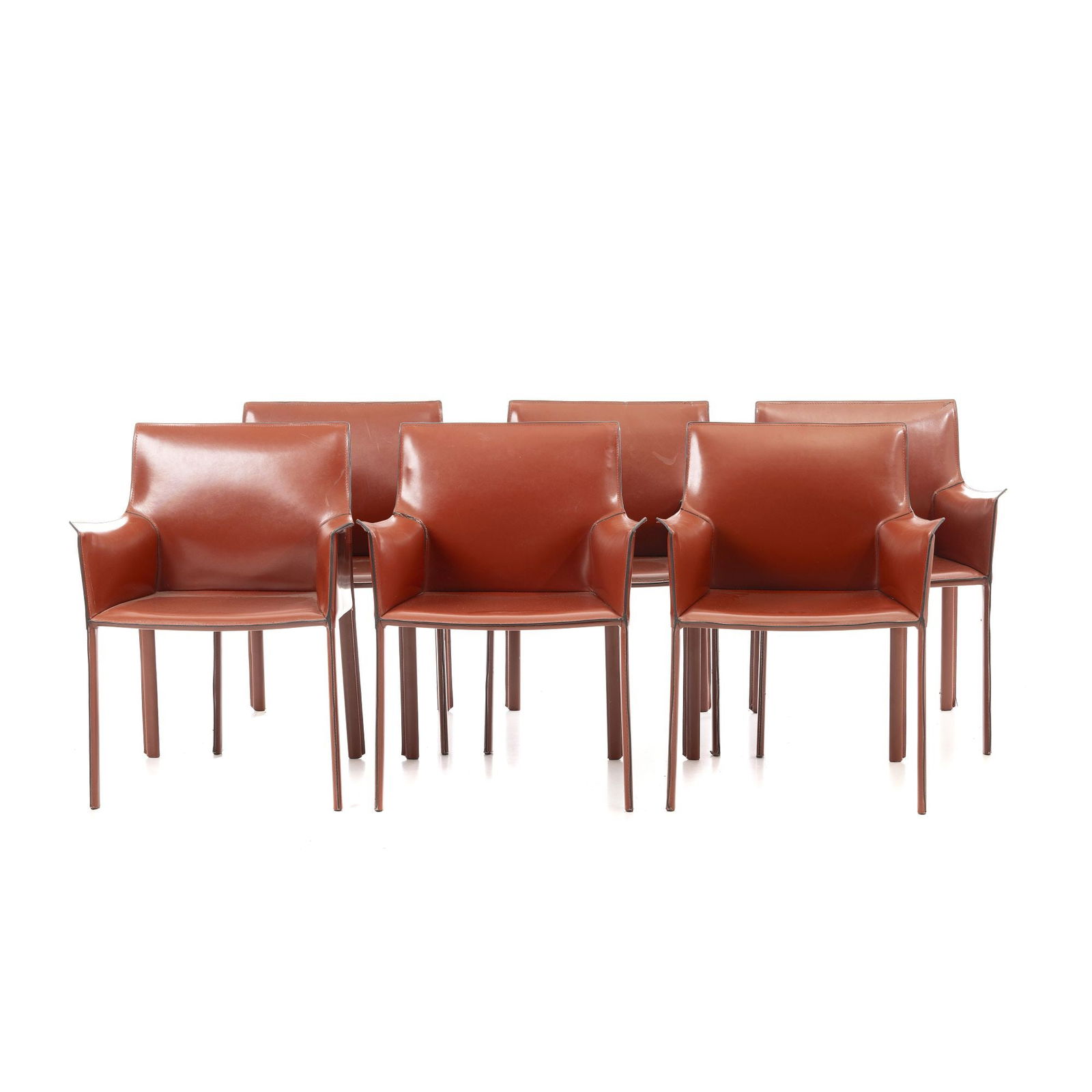 Six Mario Bellini style leather armchairs (1 of 1)