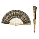 French fan in mother-of-pearl, gold and brilliants, 19th century