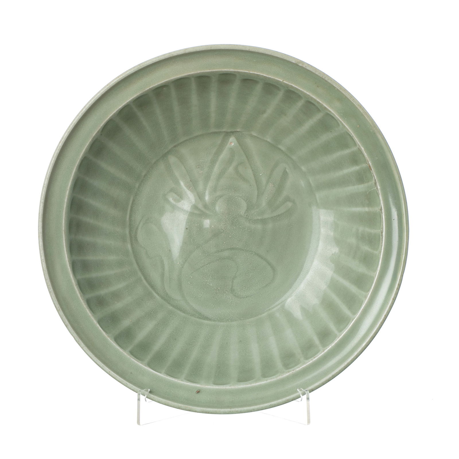 Large Longquan celadon lotus charger, Yuan (1 of 1)