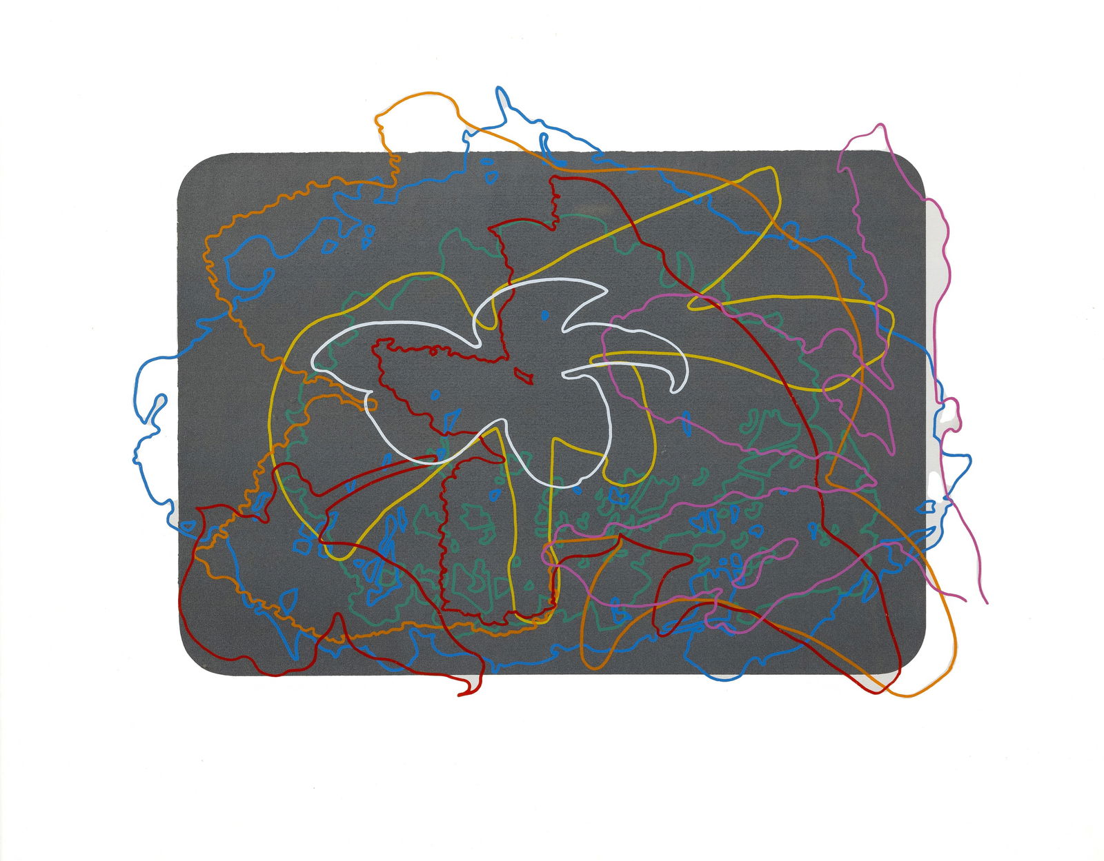 LOURDES CASTRO (1930-2022) - 'Untitled: Coloured silkscreen on paper, numbered 55/200, signed and dated 1985. Dim: 58.5x74cm.