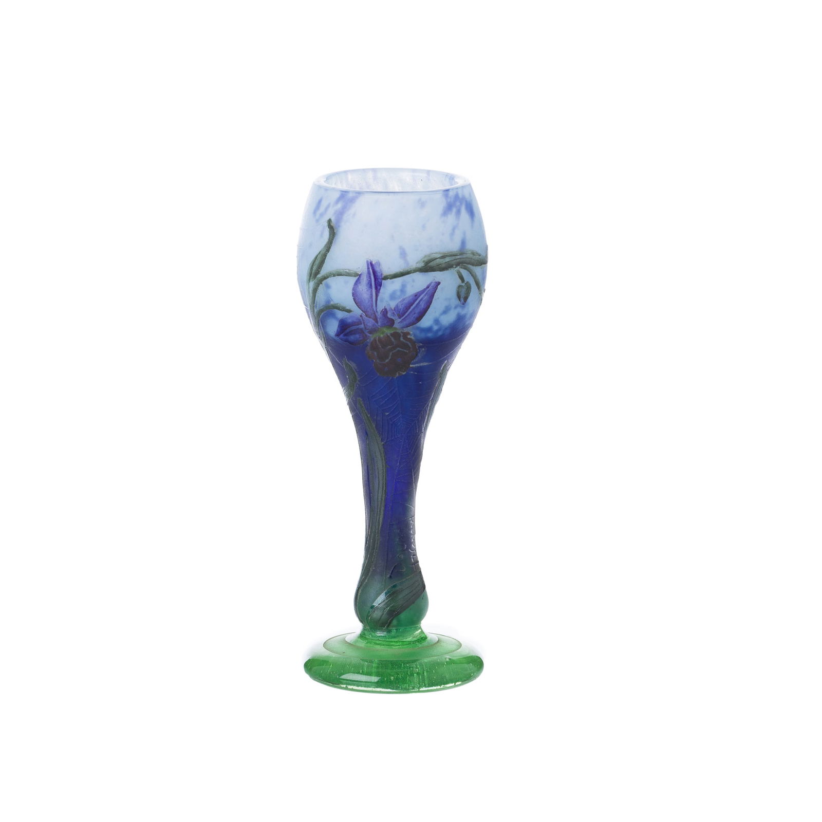 DAUM NANCY - 'Spider web and Orchid' glass vase (1 of 1)