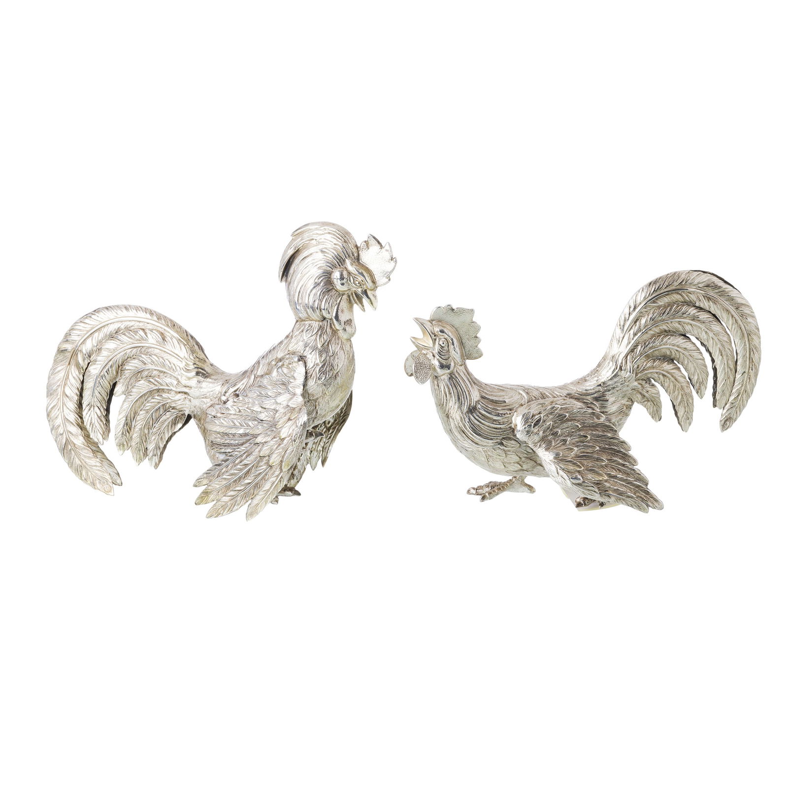 Pair of Spanish silver roosters (1 of 1)