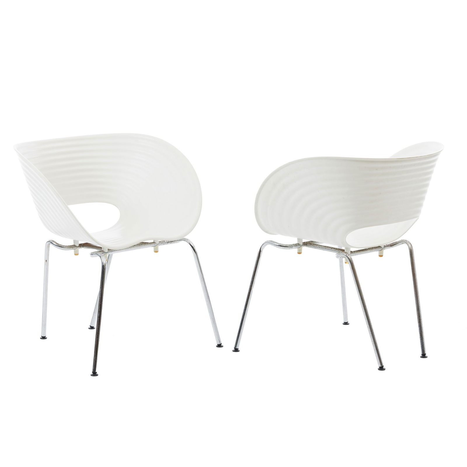 RON ARAD (B.1951) - Pair of Tom Vac chairs: c.2000, manufactured by Vitra, metal and plastic, "Tom Vac" model. Signs of use. Dim.:78x66x60cm.