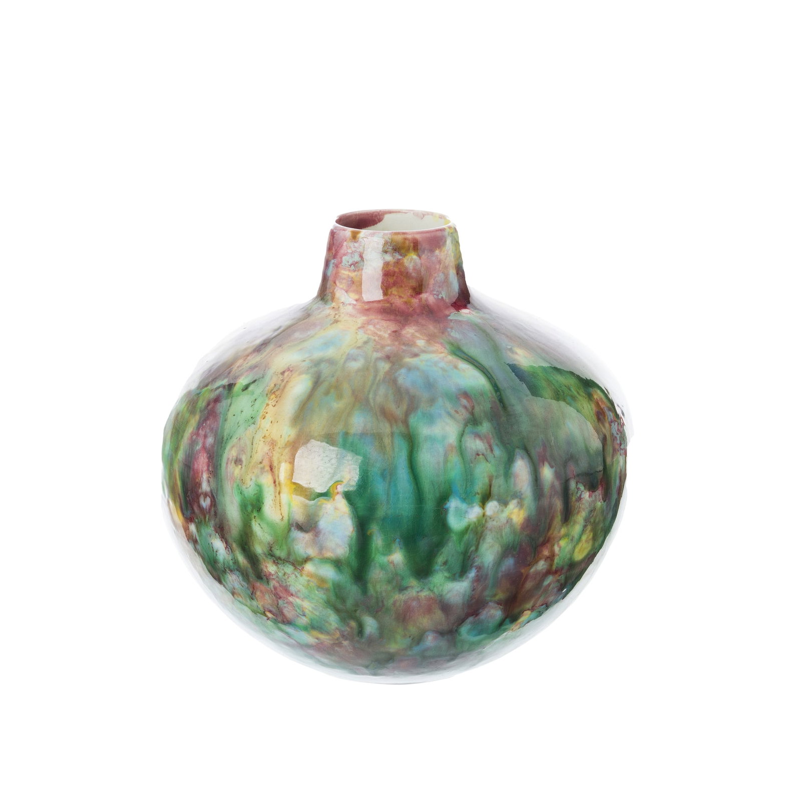 MARIA DE LOURDES CASTRO (1934) (Attrib.) - Modernist ceramic vase: Fabrica de Loica de Sacavem, ceramic vase with polychrome decoration. Marked and numbered 9308 on the base. Signs of use. Dim.:18cm.