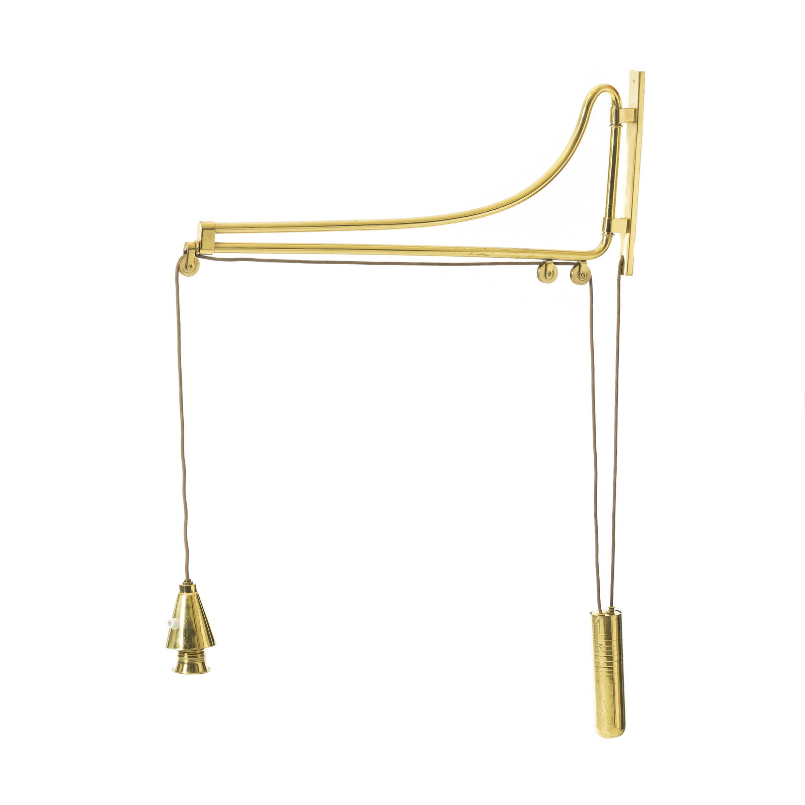 ITALIAN WORK, c.1940 - Hinged counterweight wall lamp (1 of 1)