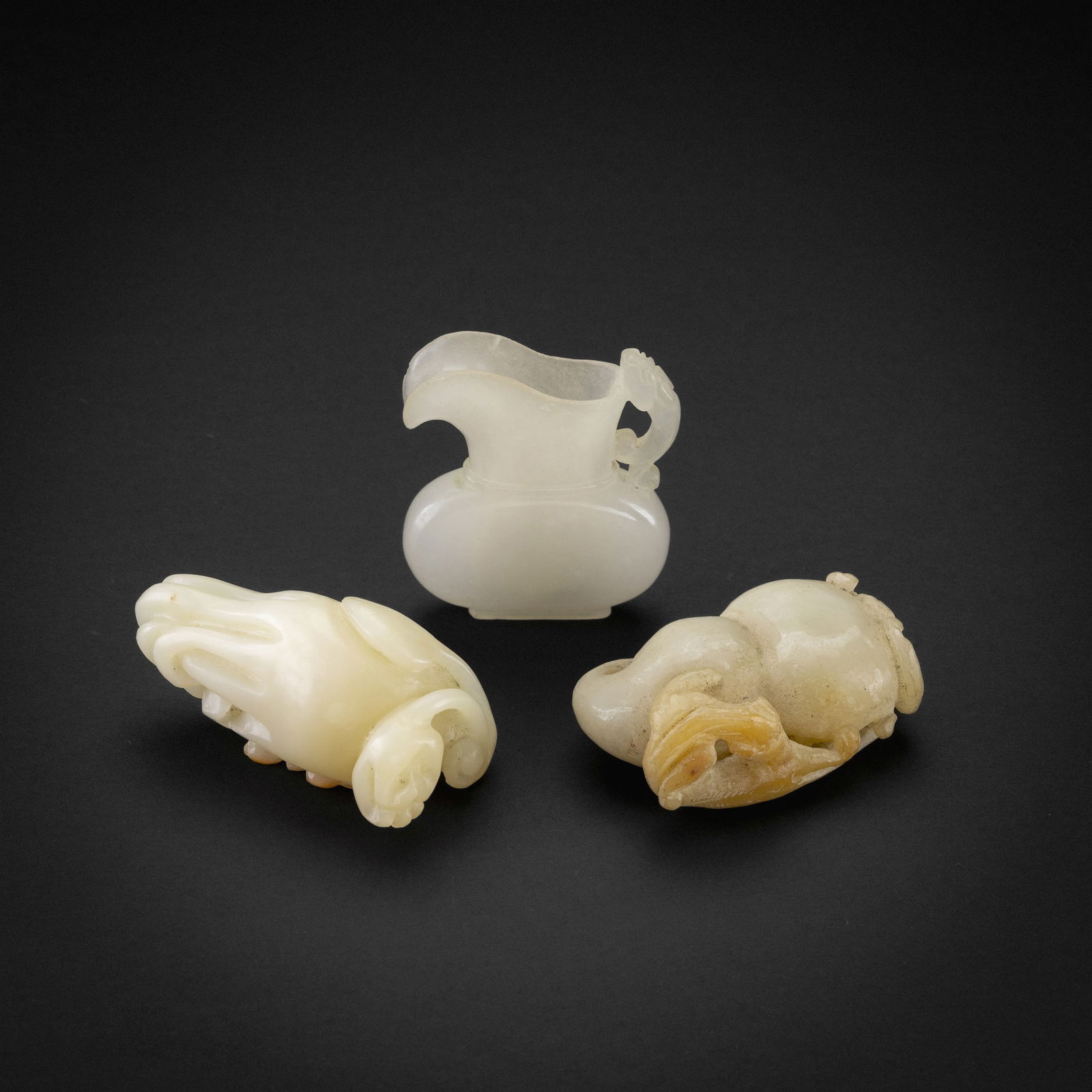 Three chinese white jade carvings, Qing (1 of 1)