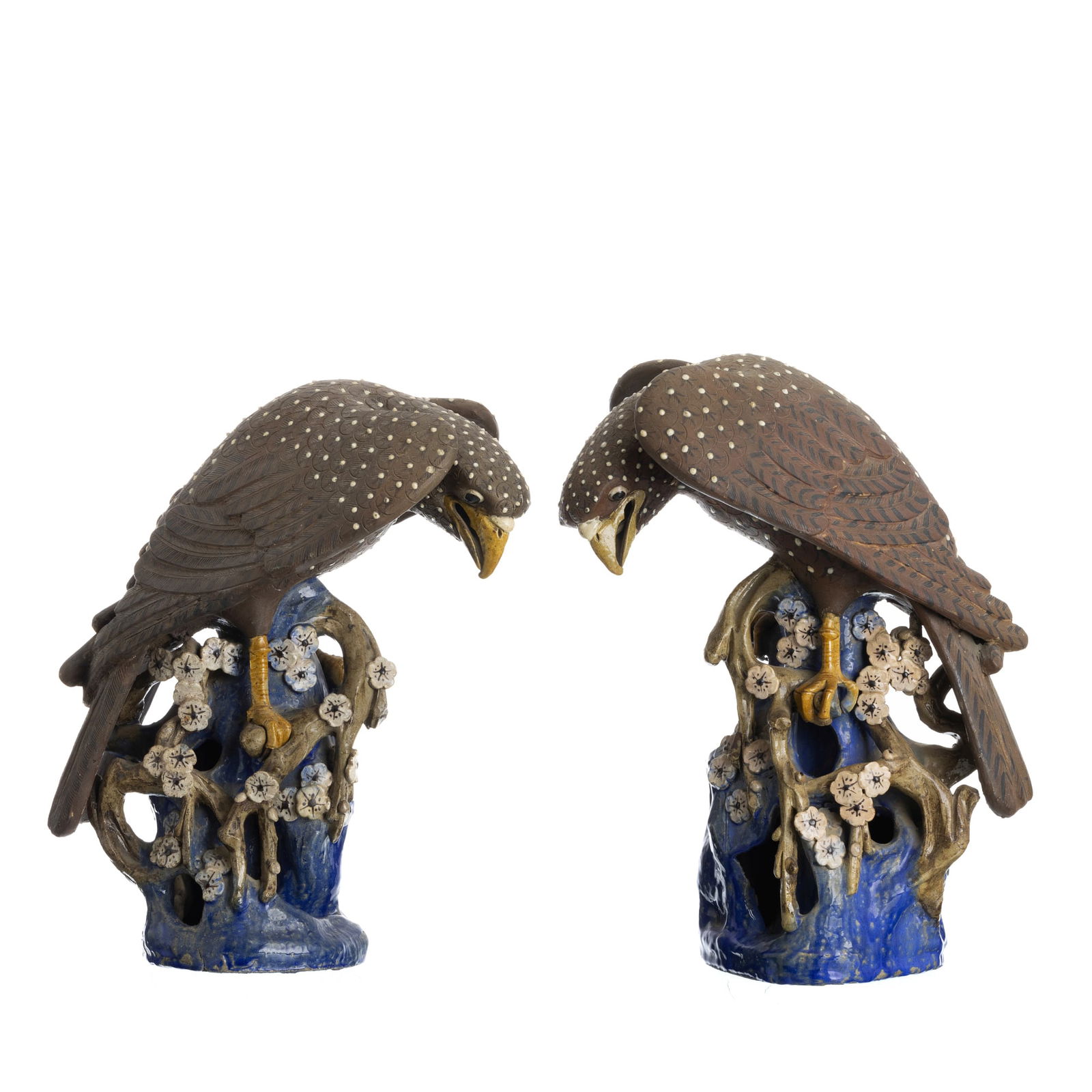 Pair of Chinese Stoneware Falcons, Qianlong (1 of 2)