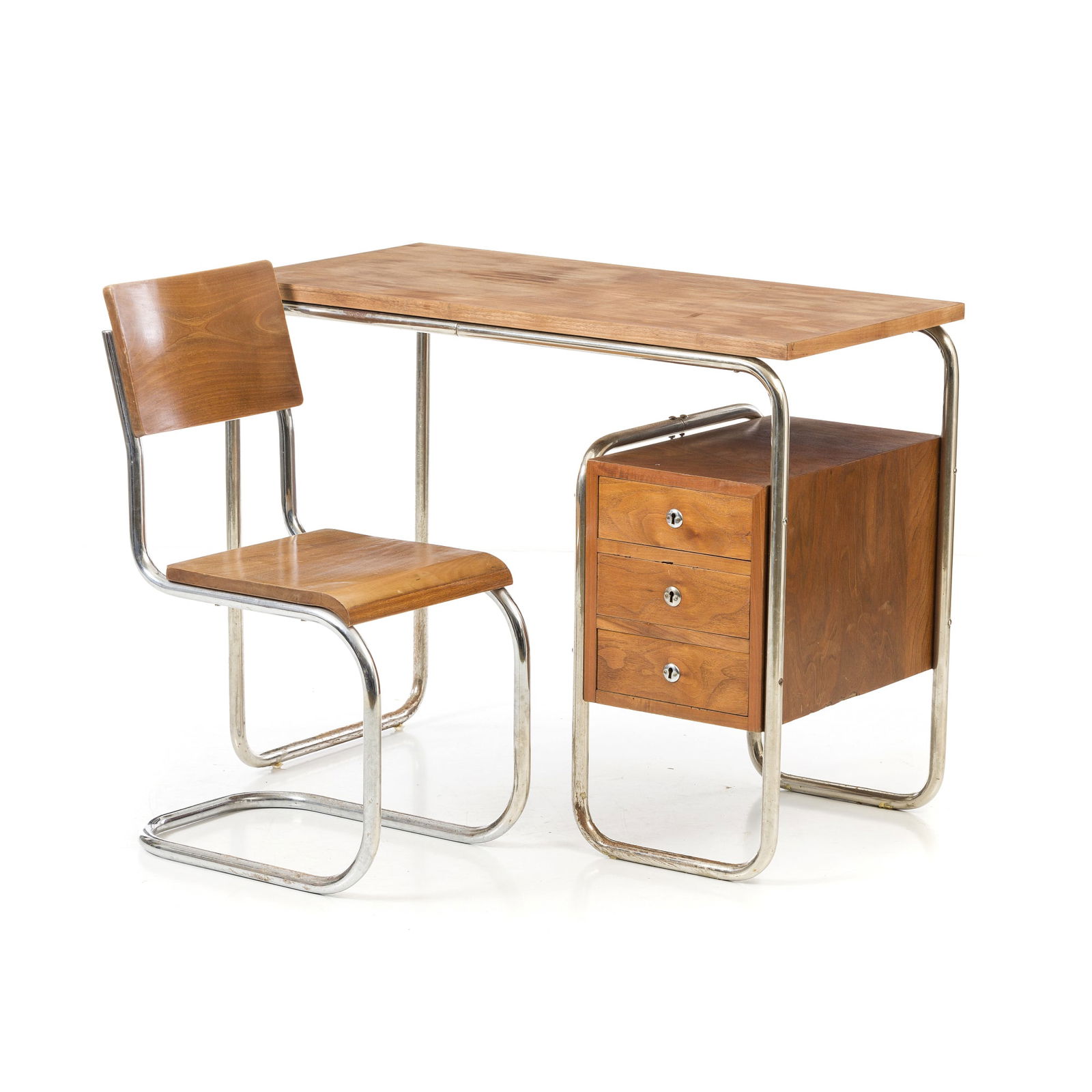 COVA (Attrib.) - Bauhaus tubular desk with chair (1 of 1)