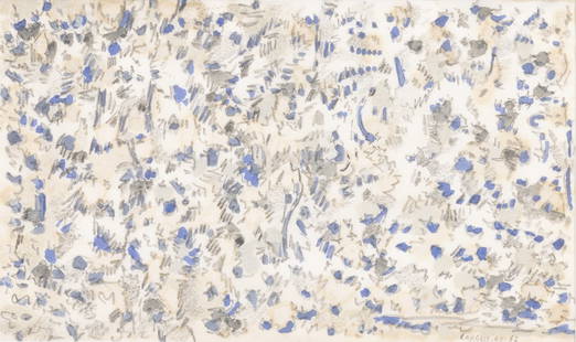 MANUEL CARGALEIRO (1927-2024) - Untitled: Mixed media on paper, signed and dated 1962. Framed. Signs of use. Size:15x25.5cm.