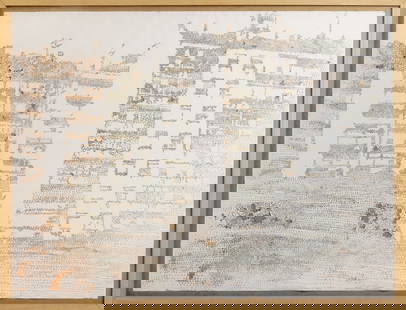 PEDRO GOMES (b.1972) - 'Untitled': Mixed media on paper, signed and dated 2007. Framed. Dim.: 161x211cm.