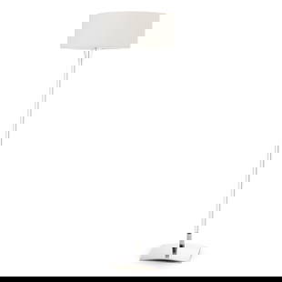 FONTANA ARTE - 'Drum' floor lamp: Italy, c. 2000, chromed metal base, glass shaft and lampshade. Marked. Electrified. Dim.:180cm.
