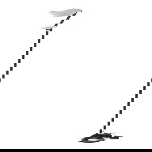ERNESTO GISMONDI (1931-2020) - 'Zen' floor lamp: Italy, c.1980, manufactured by Artemide, black lacquered iron and aluminum sheet, 'Zen' model . Electrified. Marked. Signs of use. Dim.:202cm.
