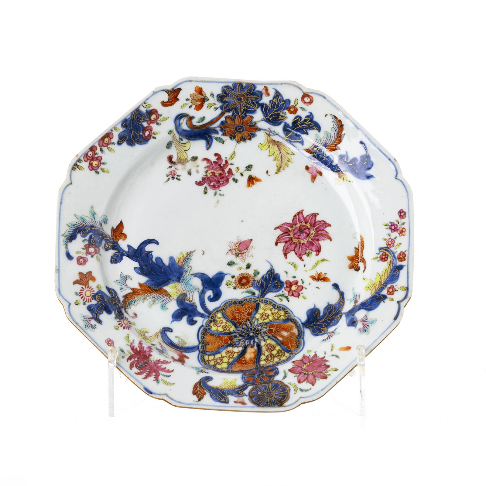 China export porcelain 'tobacco leaf' plate, Qianlong