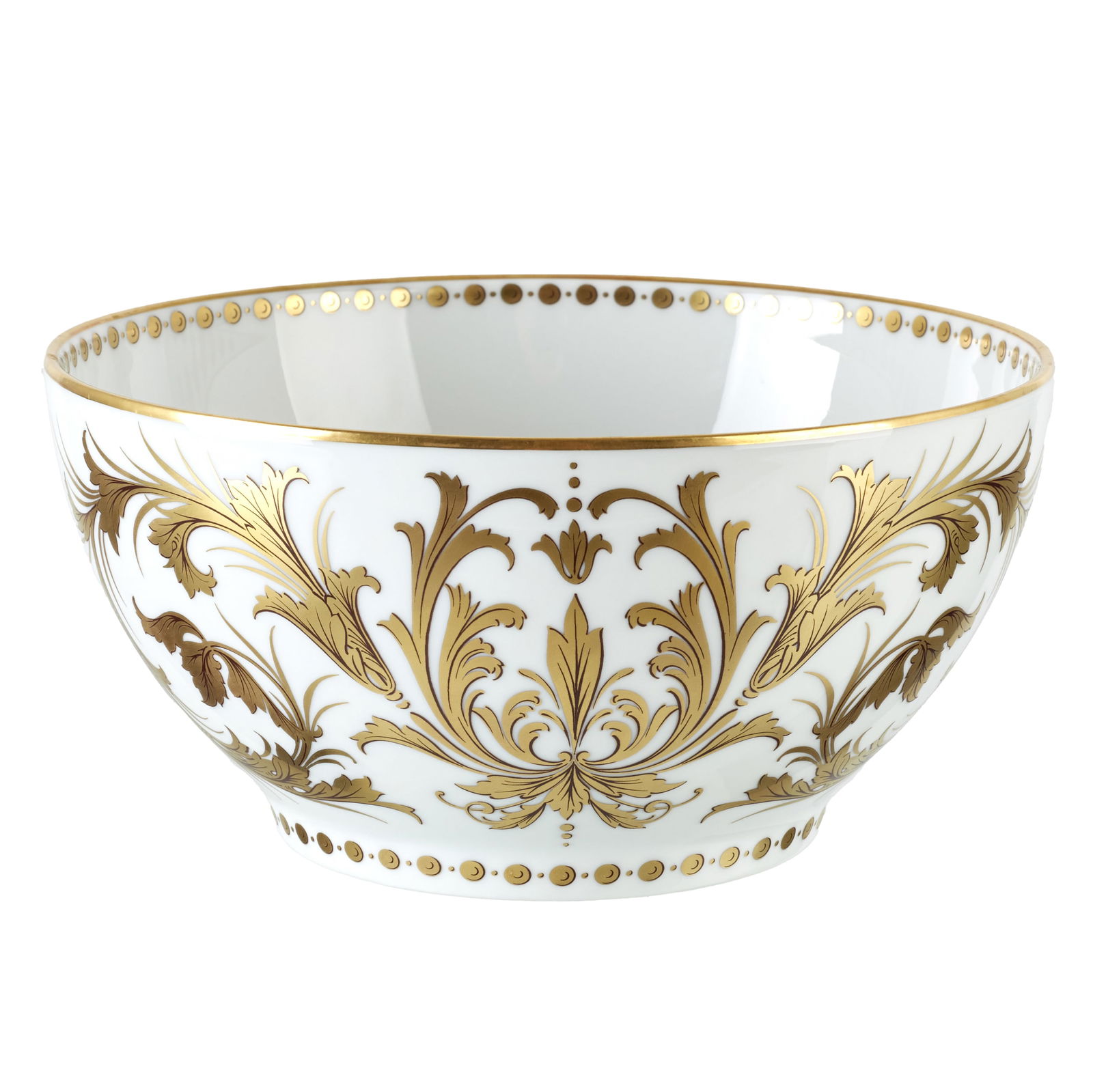 VISTA ALEGRE - 'Natura' bowl: Vista Alegre porcelain, gilt decoration, with acanthus leaves. Limited edition, not numbered, commemorating the 25th anniversary of the Collectors? Club (1985-2010). Marked and inscribed on the base.