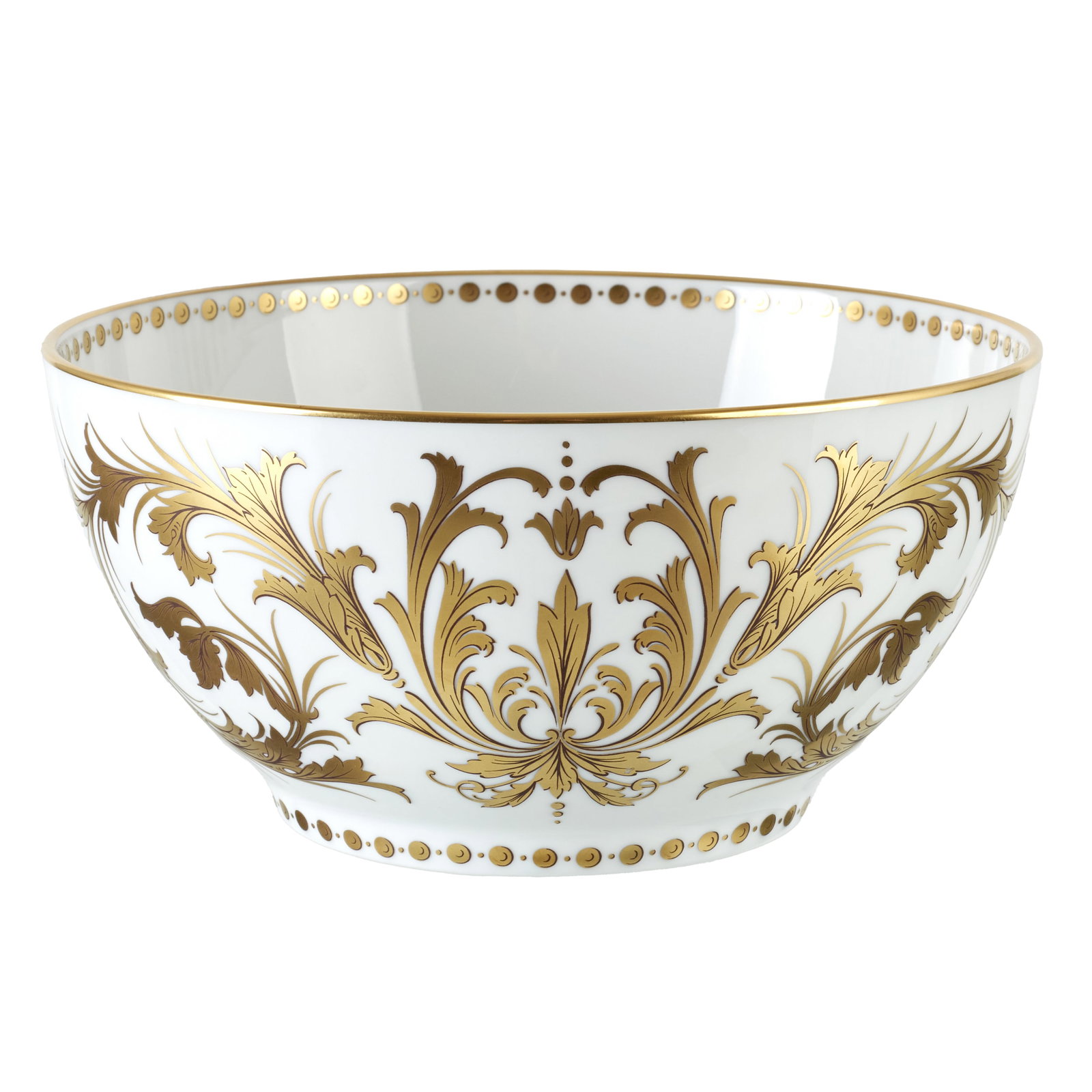 VISTA ALEGRE - 'Natura' bowl: Vista Alegre porcelain, gilt decoration, with acanthus leaves. Limited edition, not numbered, commemorating the 25th anniversary of the Collectors? Club (1985-2010). Marked and inscribed on the base.