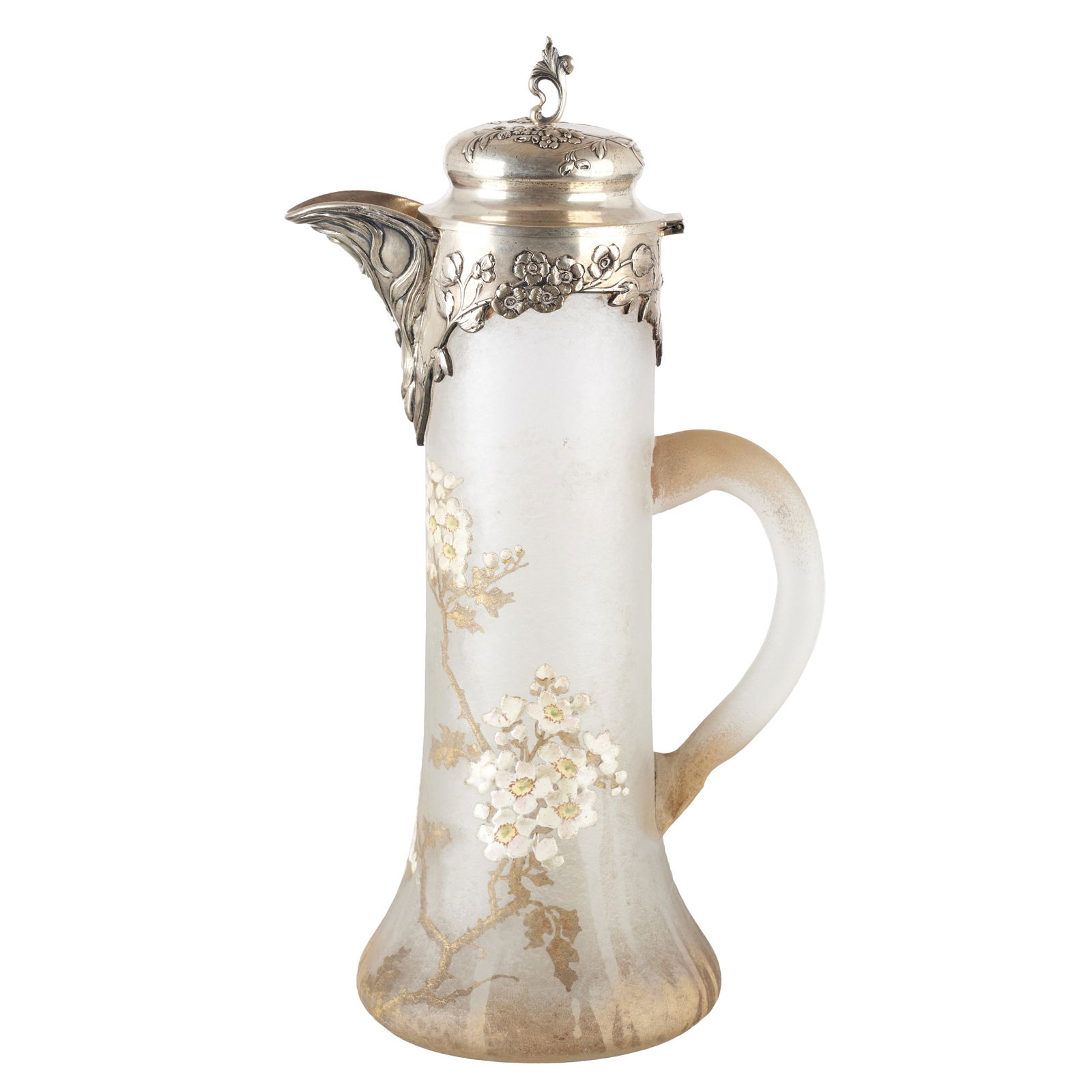 REIS JOALHEIROS - Art Nouveau jug in glass and silver (1 of 1)