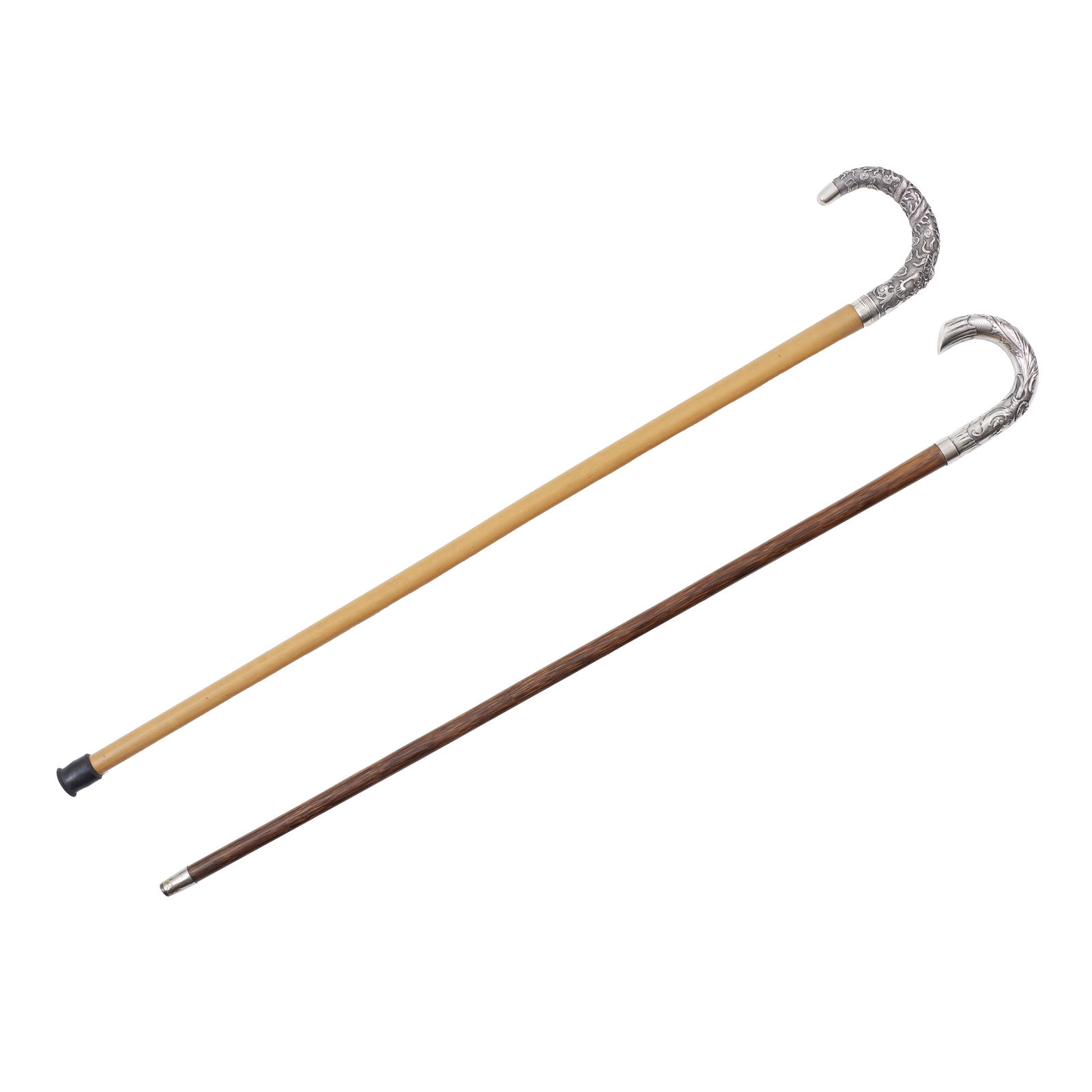 Two Chinese silver walking sticks (1 of 1)