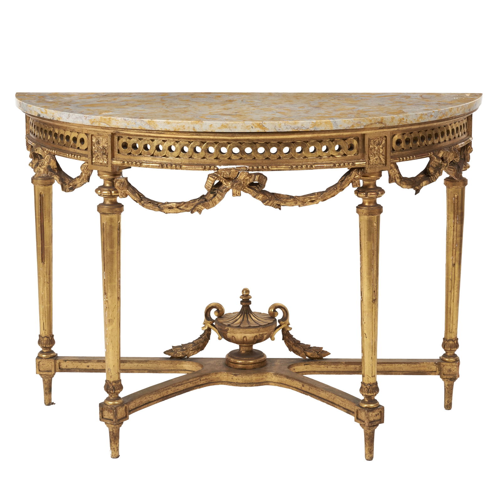 Marble-top giltwood console table (1 of 1)