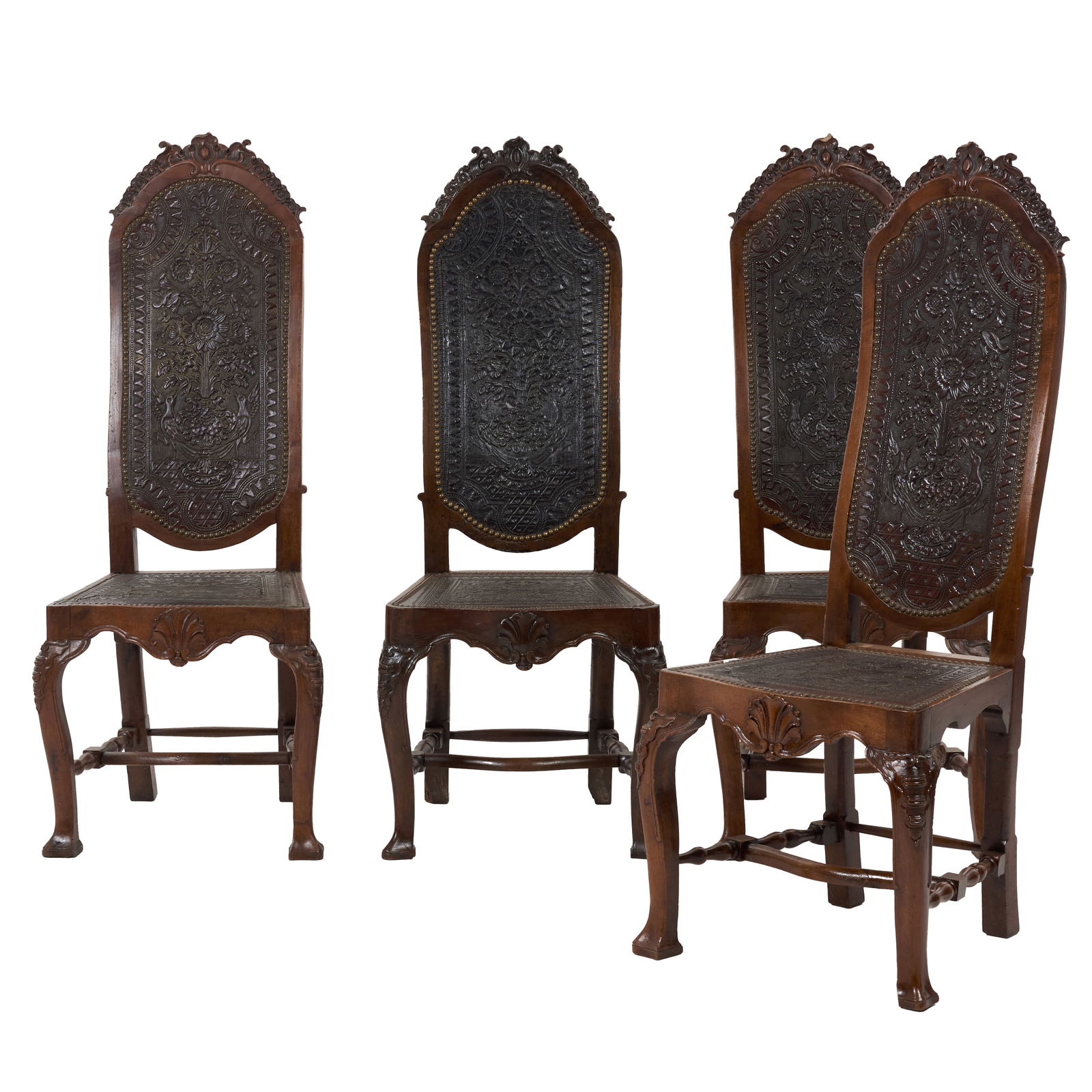 Four D.Jose leather engraved chairs (1 of 1)