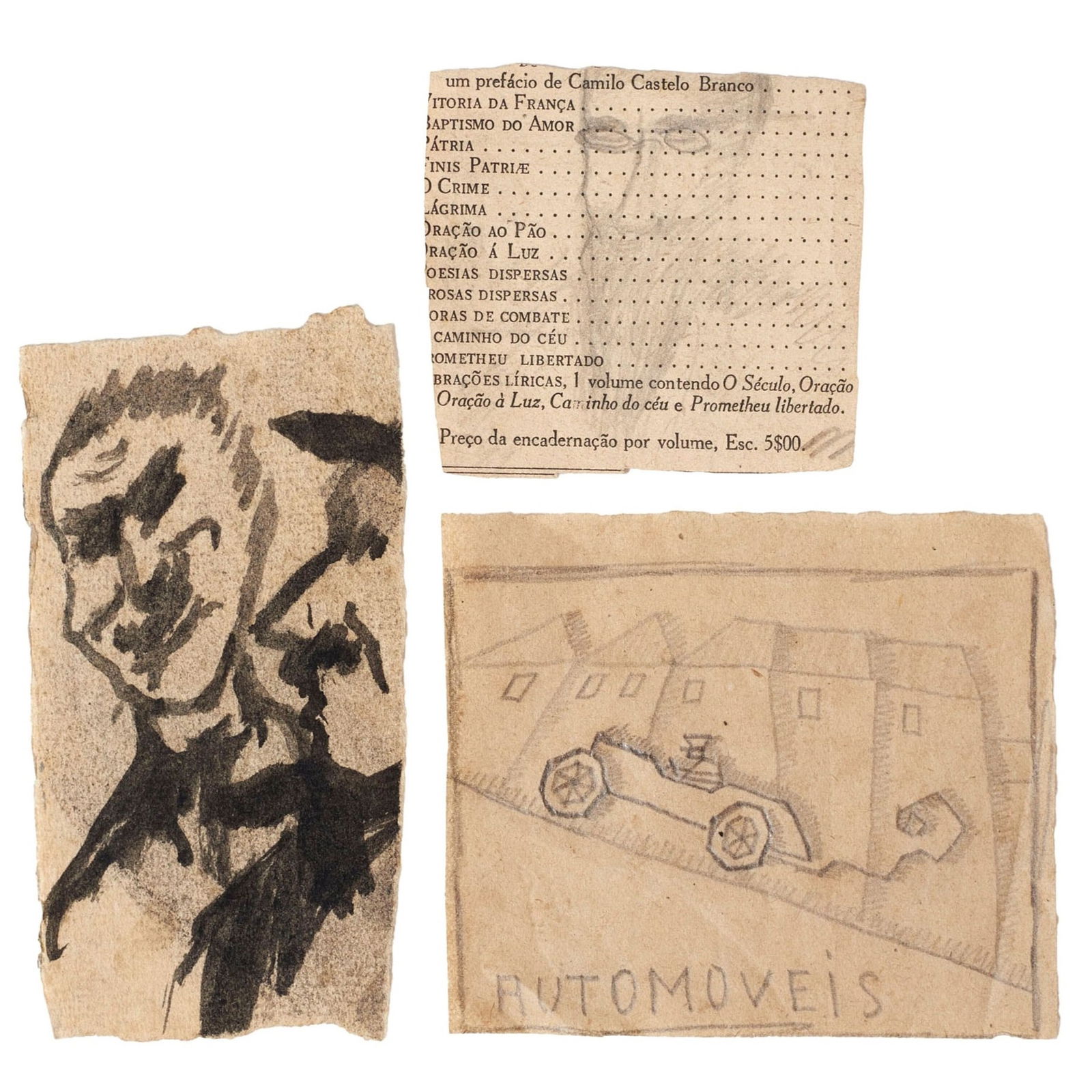 DOMINGUEZ ALVAREZ (1906-1942) - Three preparatory sketches (D Quixote) (1 of 2)