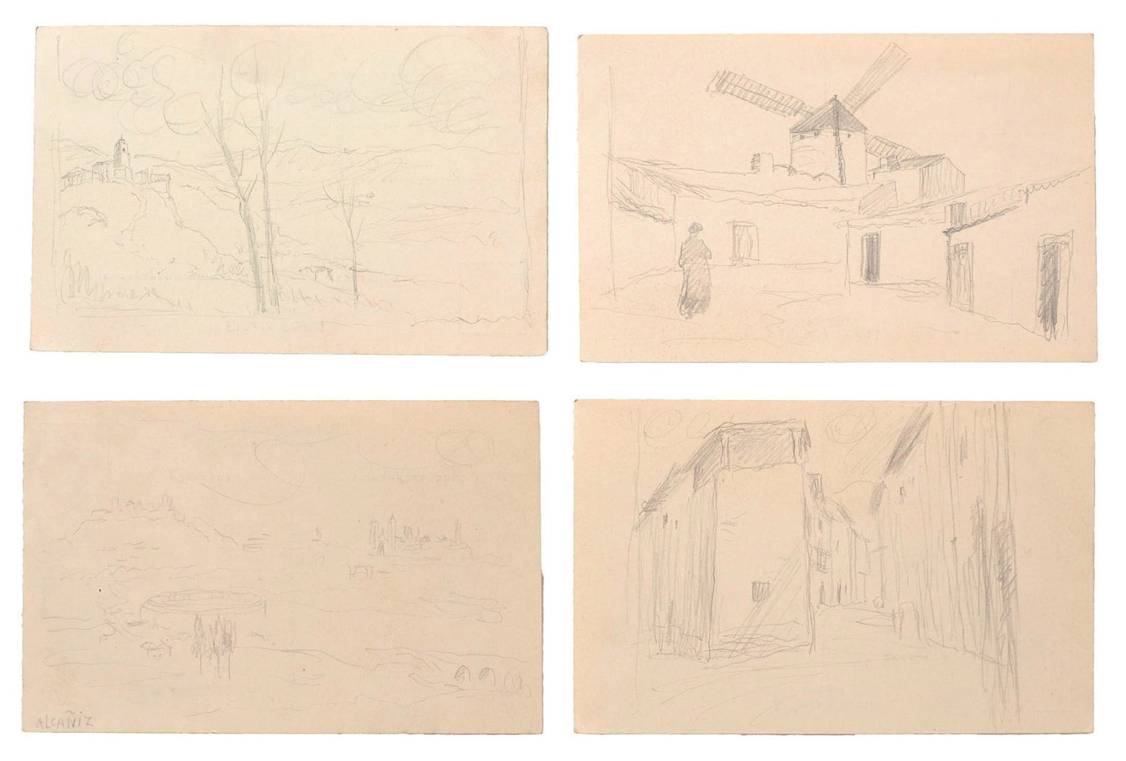 DOMINGUEZ ALVAREZ (1906-1942) - Four landscape views (1 of 1)