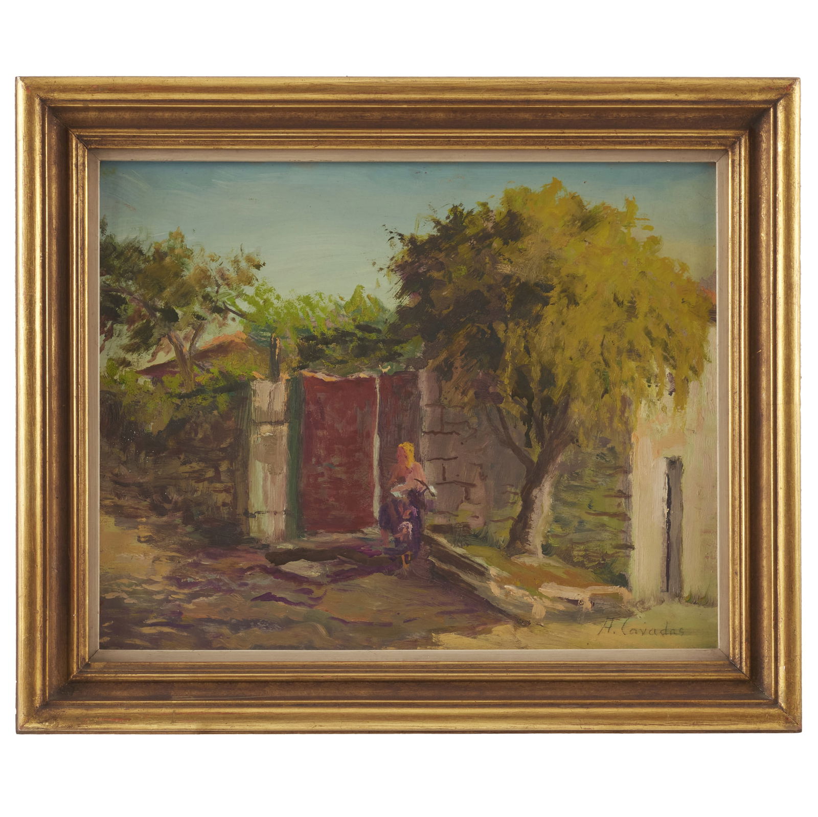 ALBERTO CAVADAS (20th century) - 'Rural Scene' (1 of 1)