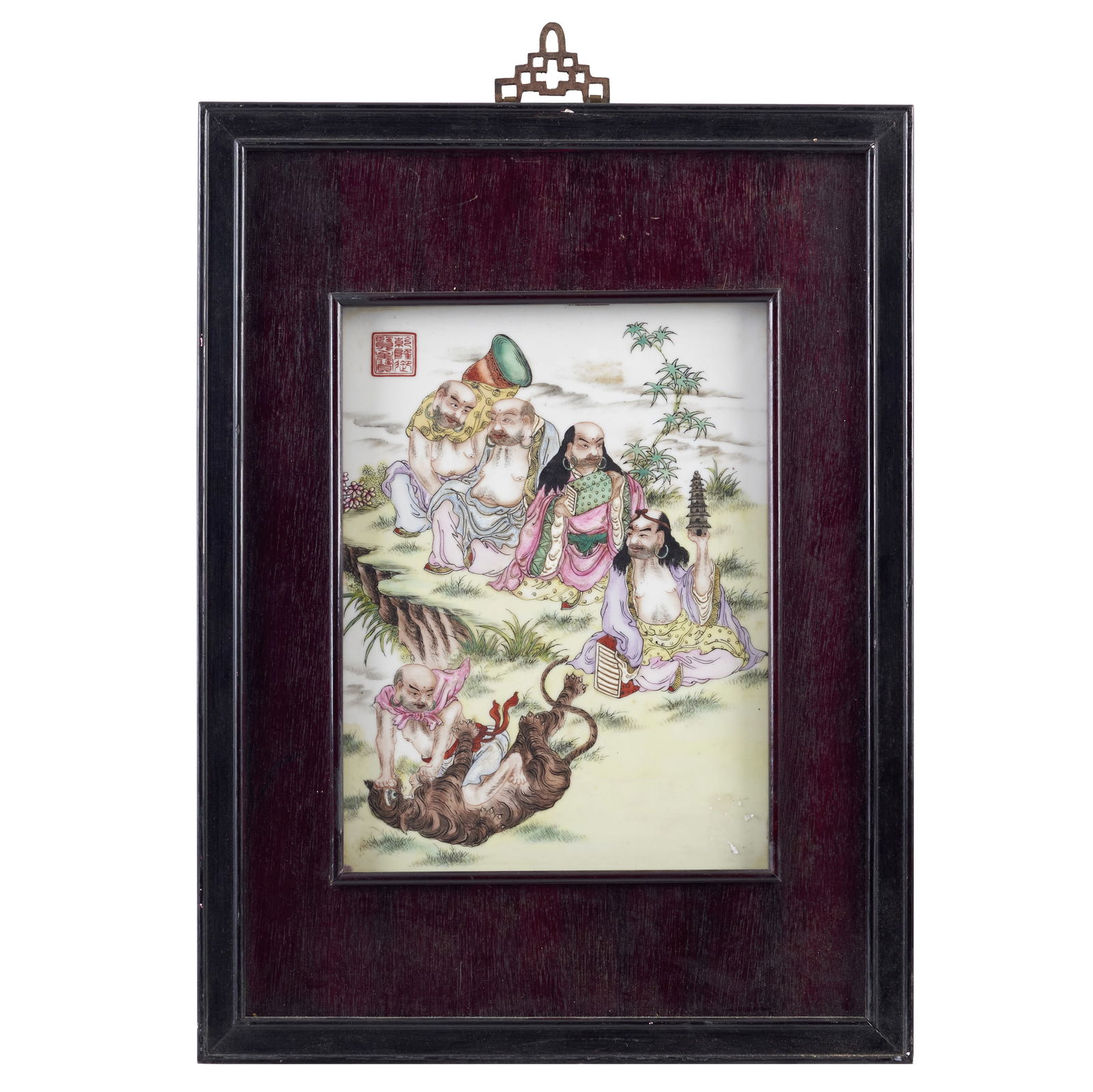 Pair of Chinese 'Immortals' plaques (1 of 2)