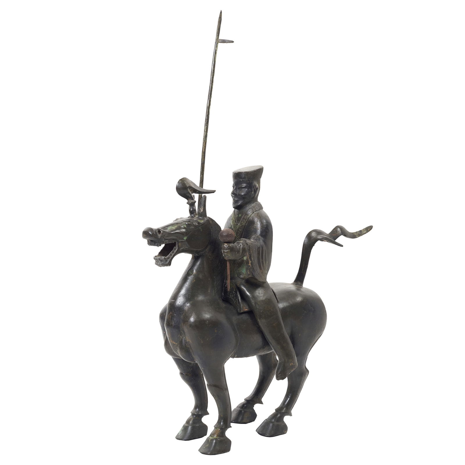 Bronze horseback dignitary figure (1 of 1)