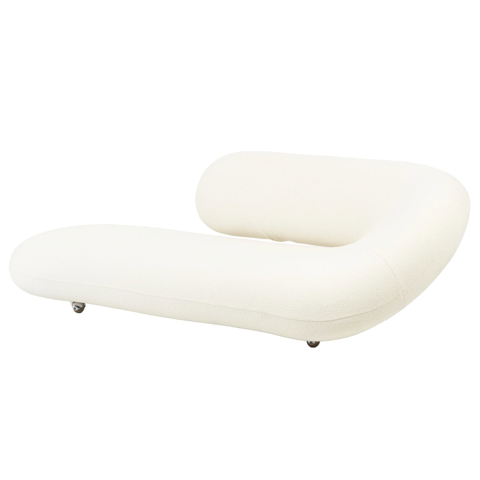 GEOFFREY HARCOURT (1931-2021) - 'Cleopatra' chaise longue: Netherlands, 1970s, in Italian white wool, with casters. Design by Geoffrey Harcourt for Artifort. Signs of use. Dim.: 63?190?100cm.