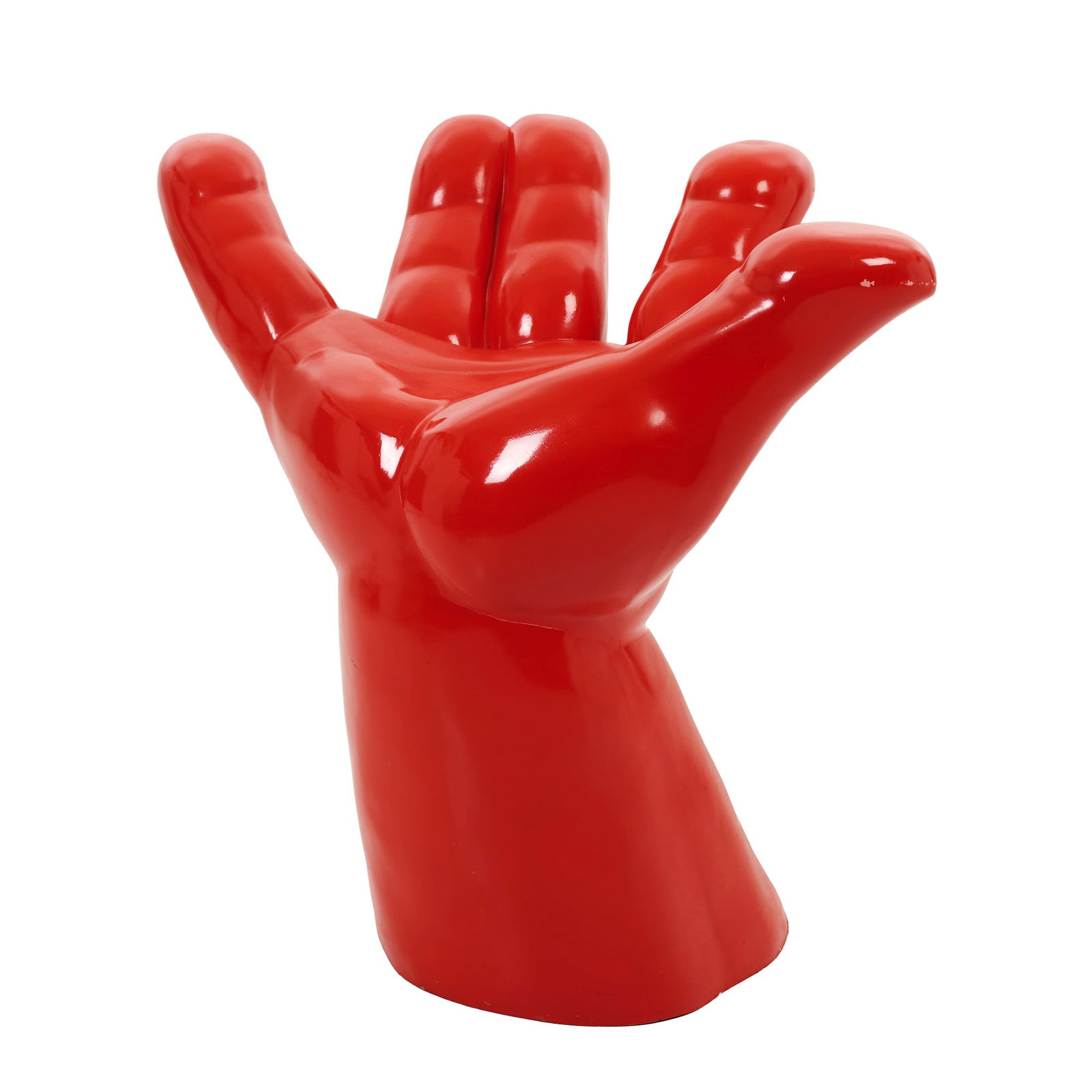 SPROOKJES NV - 'Hand' Chair: Antwerp, c. 1990, fibreglass with a glossy red finish, designed by Sprookjes NV for De Bijenkorf. Signs of use. Dim.: 74.5 x 80 cm.